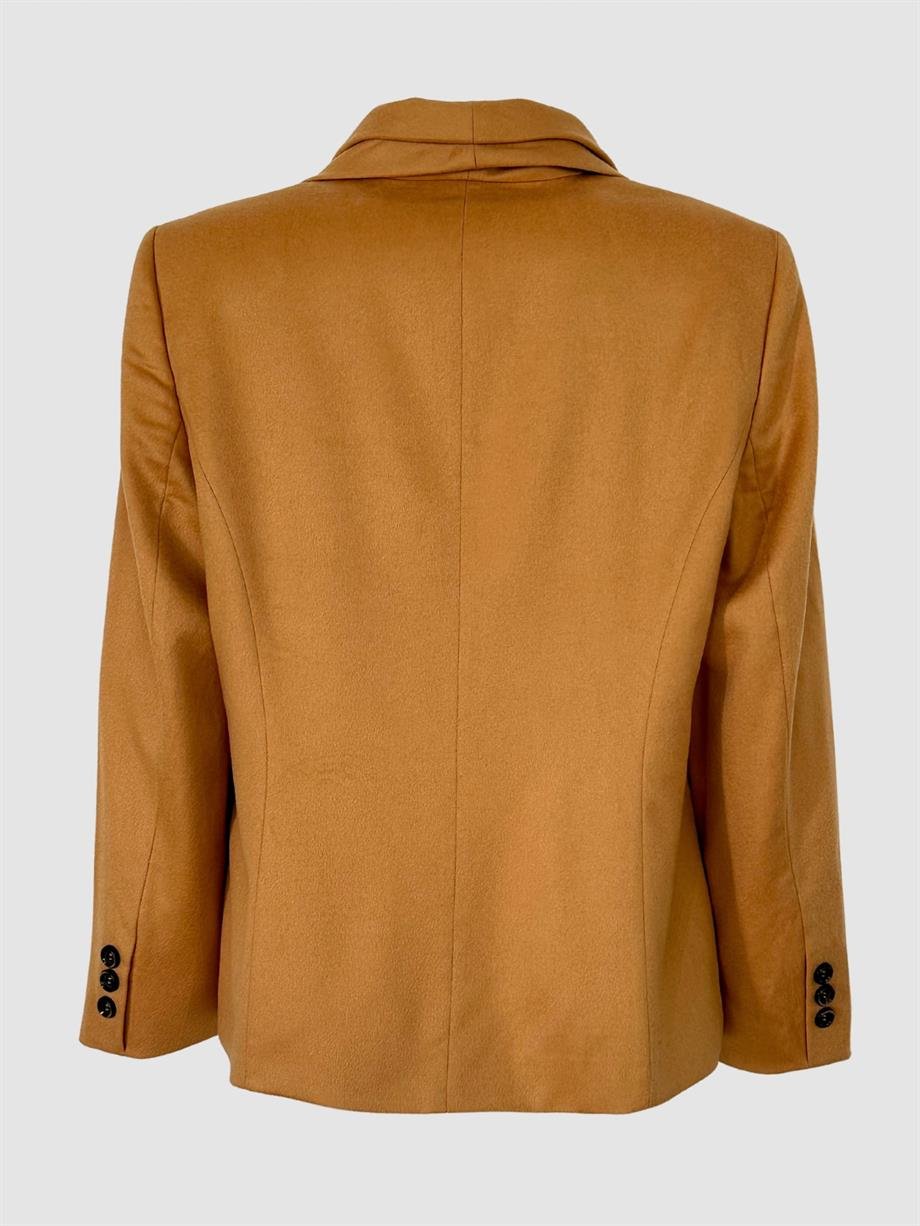 Vintage Saf Kaşmir Hardal Renkli Blazer Ceket
