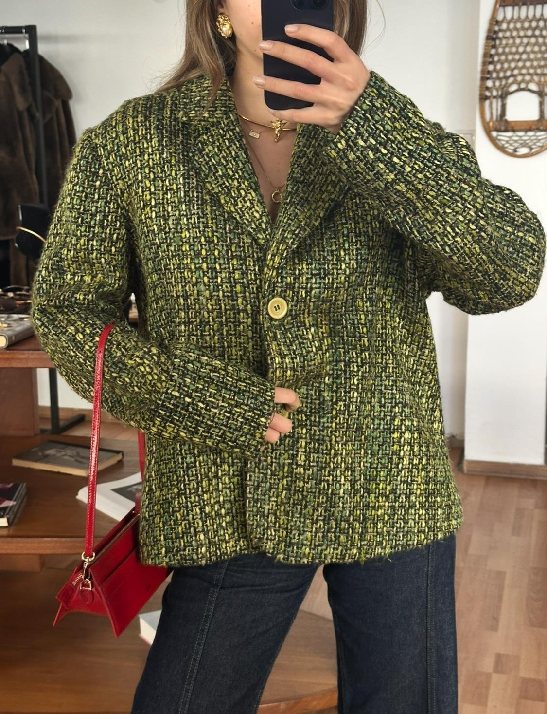 YEŞİL TÜVİT BLAZER CEKET