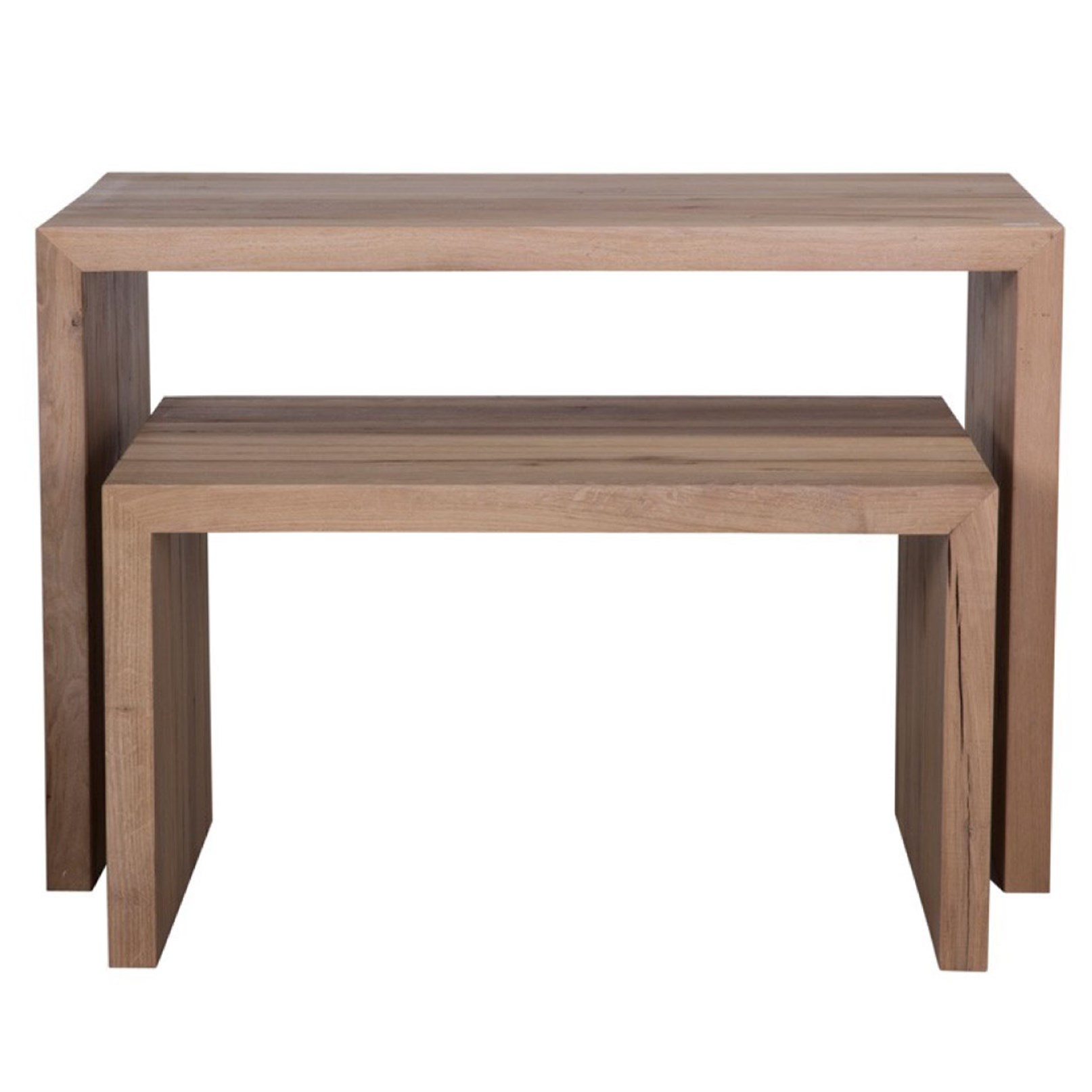 S/2 CONSOLE TESSIL OLD OAK NATURAL 110X65X73H