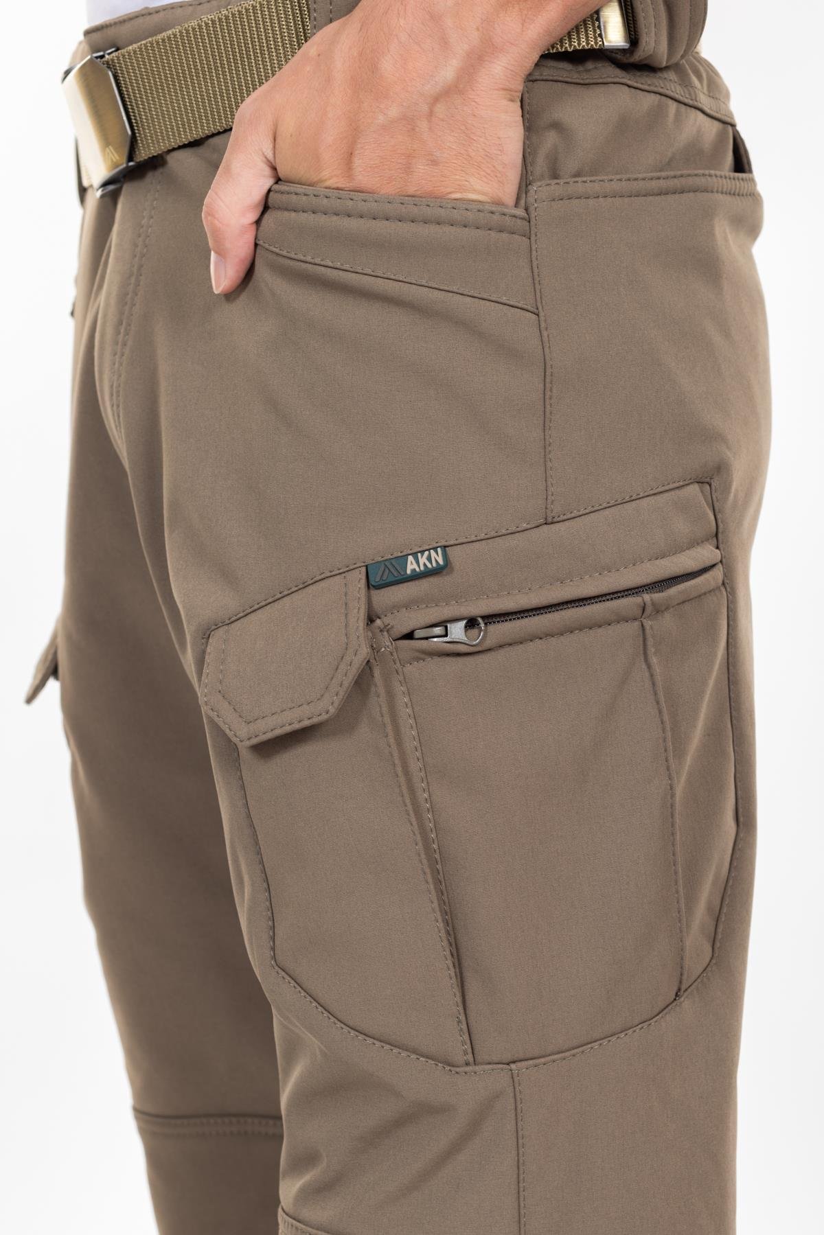 AKN 162 Softshell Kışlık Taktik/Outdoor Pantolon-Haki