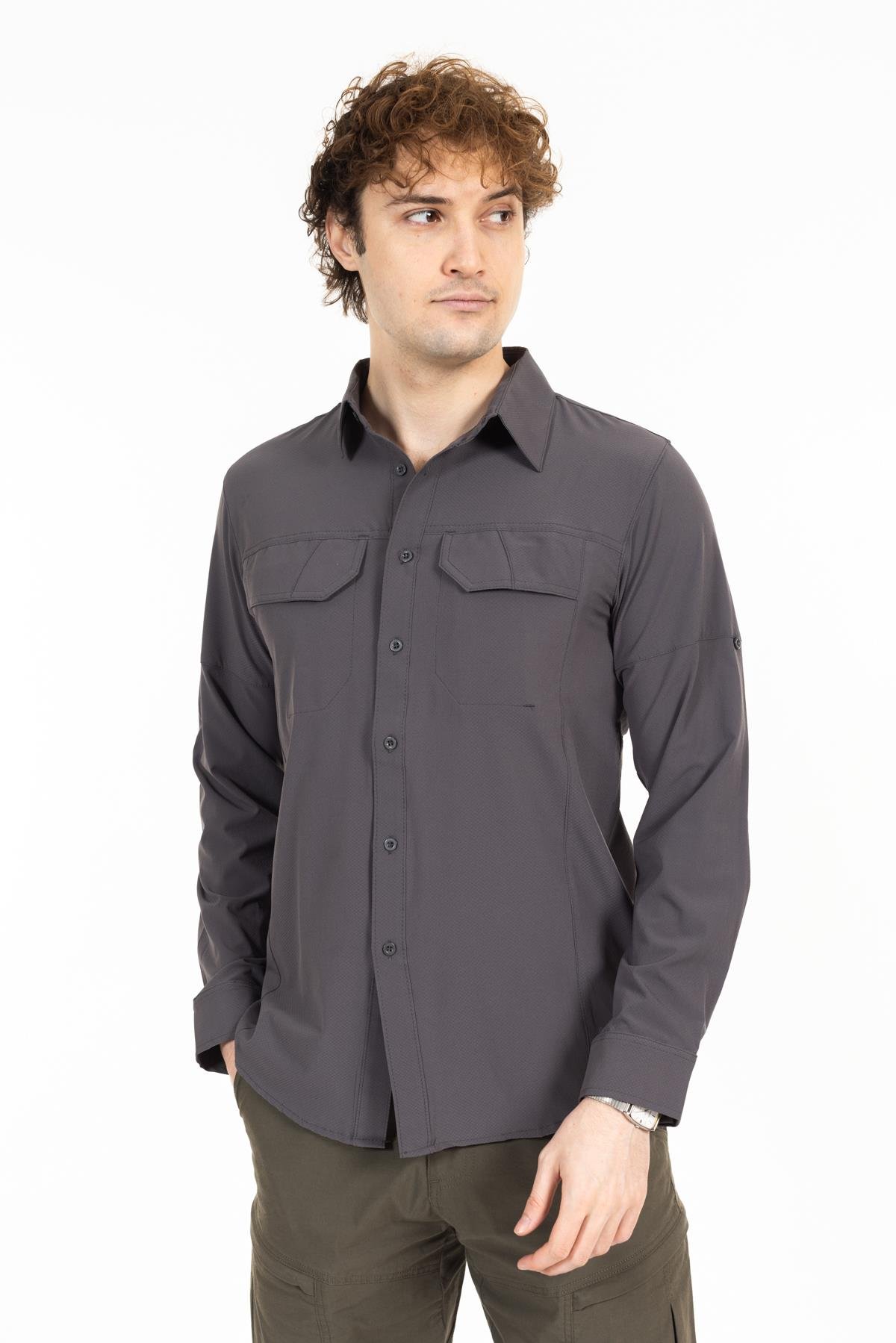 AKN 225 LİKRALI PREMİUM TAKTİK GÖMLEK-FÜME