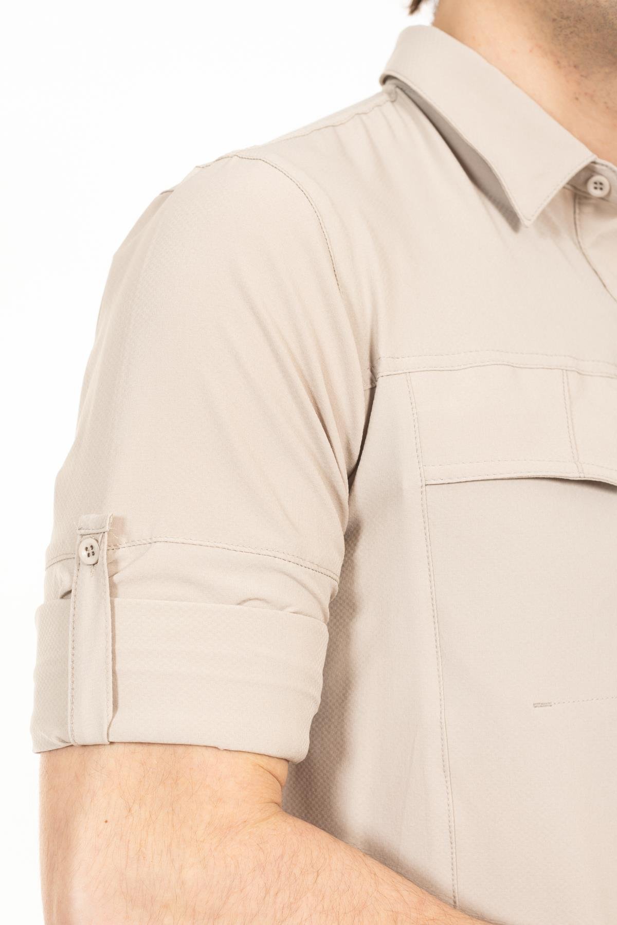 AKN 225 LİKRALI PREMİUM TAKTİK GÖMLEK-TAŞ BEYAZ