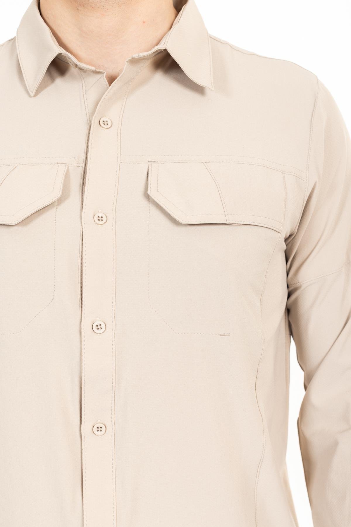 AKN 225 LİKRALI PREMİUM TAKTİK GÖMLEK-TAŞ BEYAZ