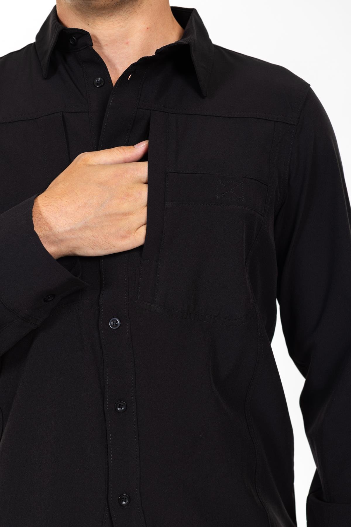 AKN 312 Taktik/Outdoor Siyah Gömlek.