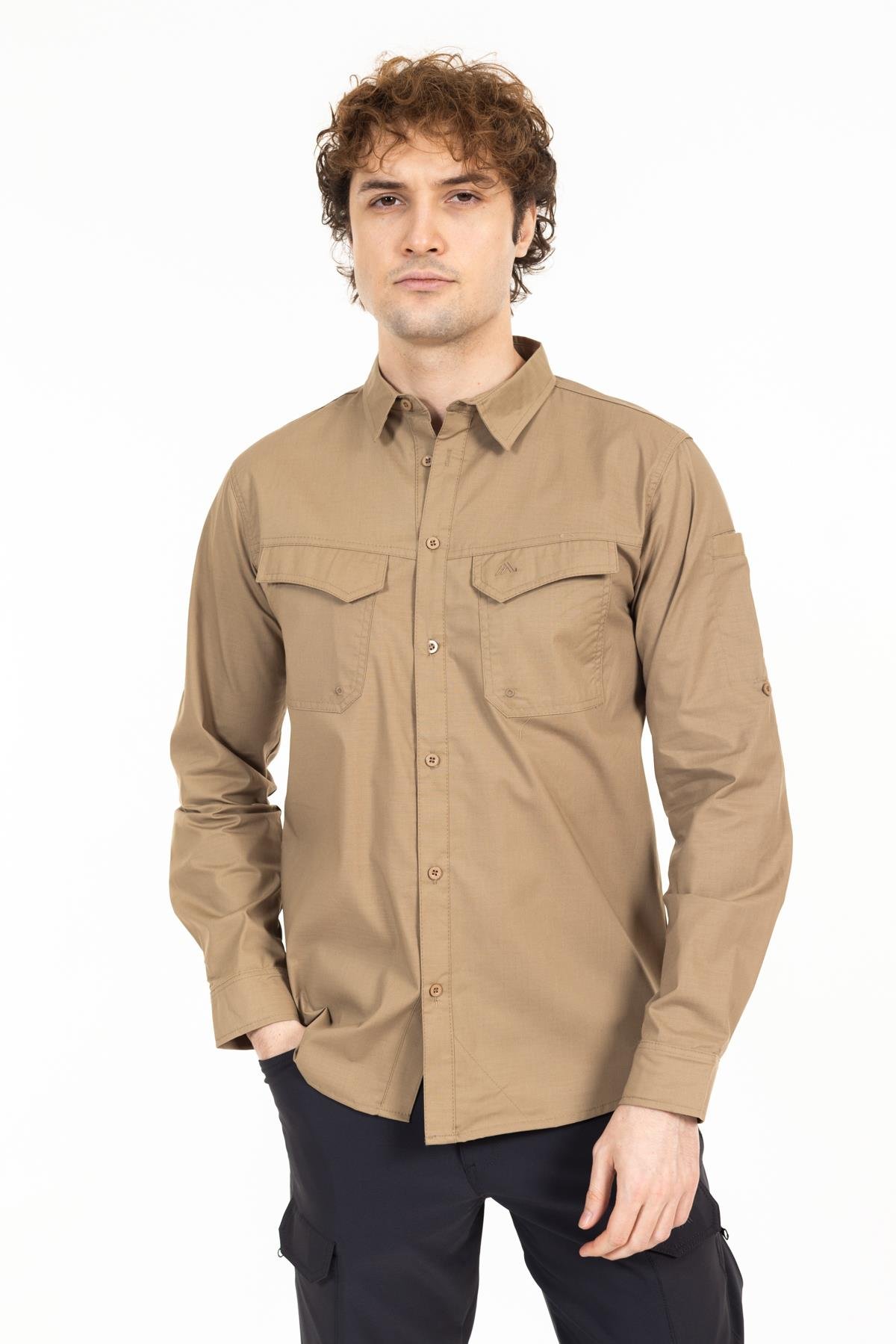 AKN 313 PREMIUM RIPSTOP TAKTİK GÖMLEK-BEJ