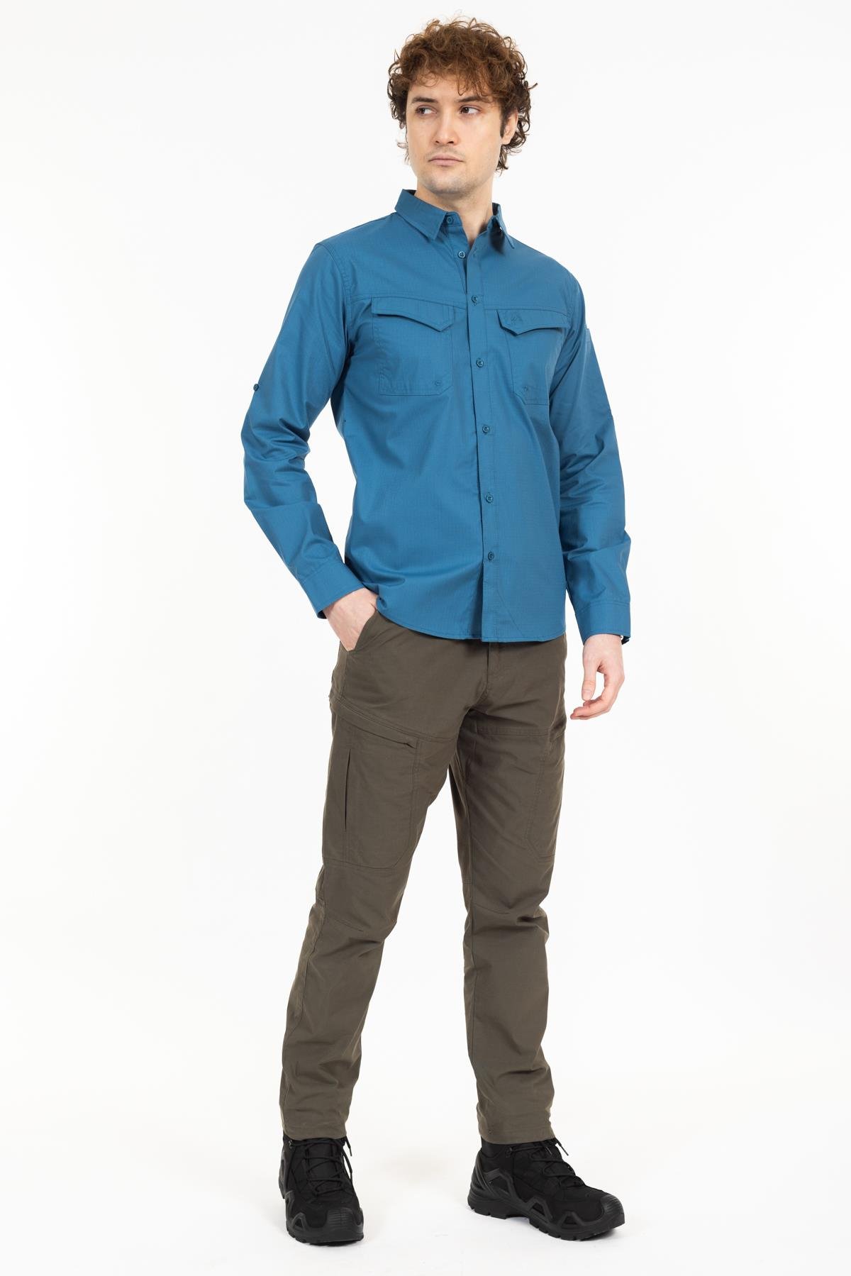 AKN 313 PREMIUM RIPSTOP TAKTİK GÖMLEK-MAVİ