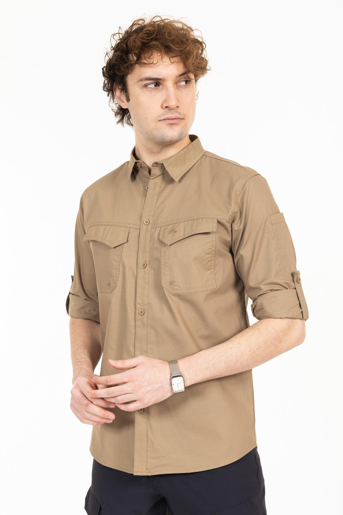 AKN 313 PREMIUM RIPSTOP TAKTİK GÖMLEK-BEJ