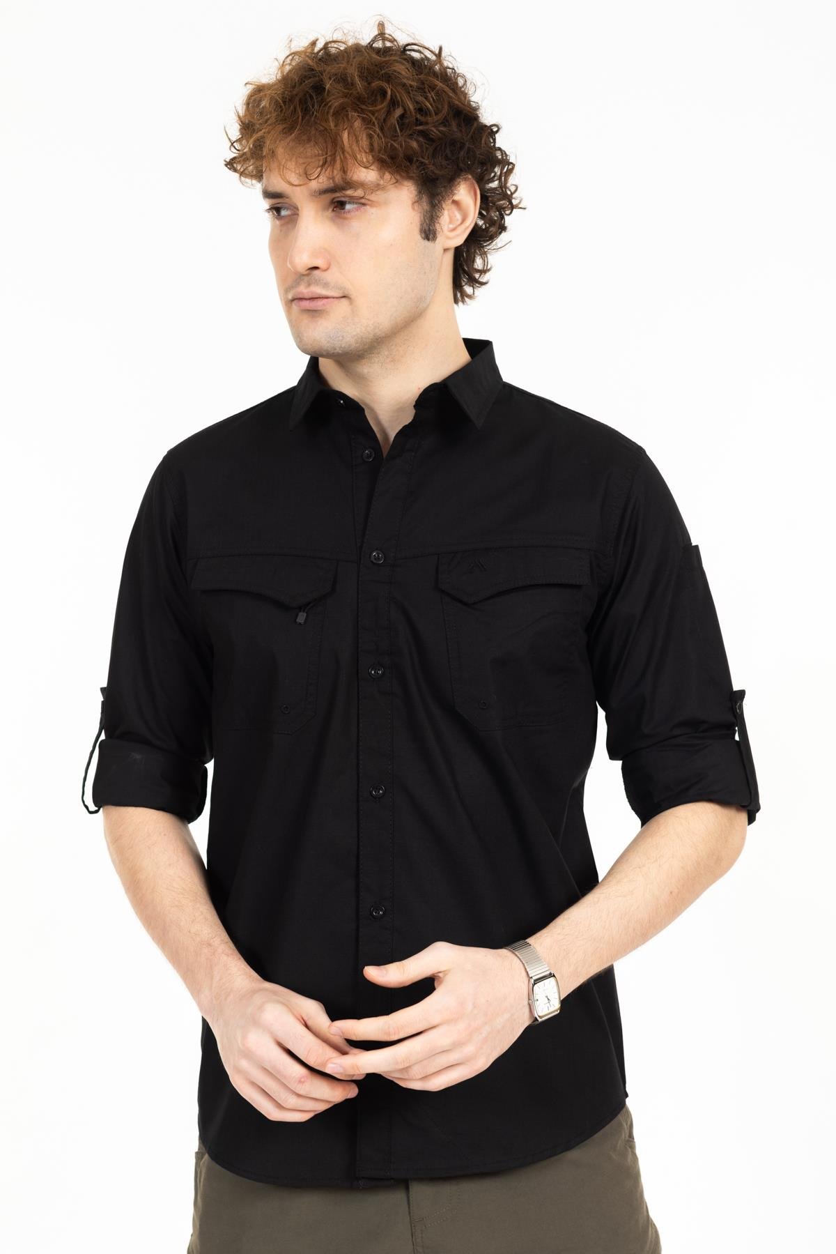 AKN 313 PREMIUM RIPSTOP TAKTİK GÖMLEK-SİYAH