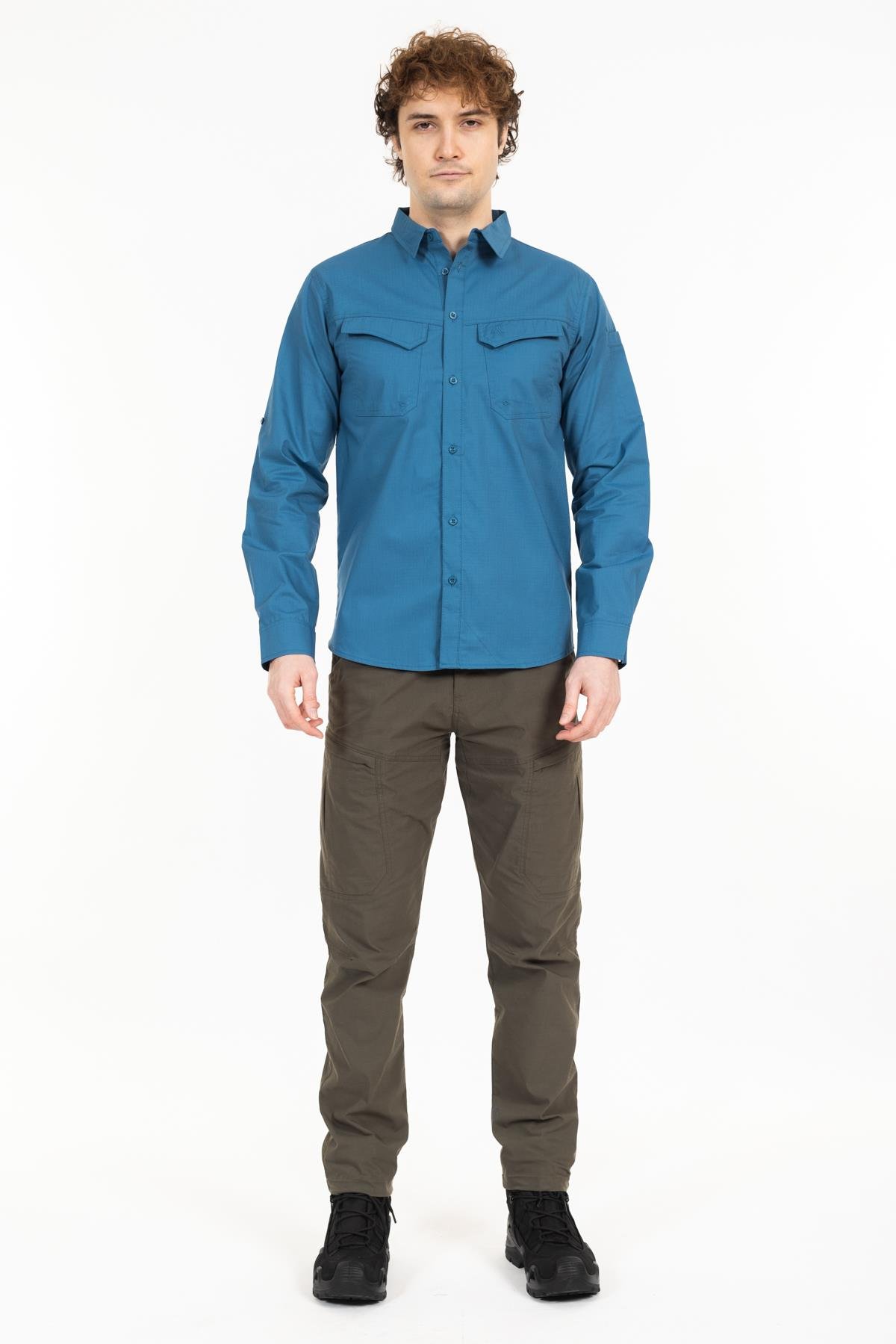 AKN 313 PREMIUM RIPSTOP TAKTİK GÖMLEK-MAVİ