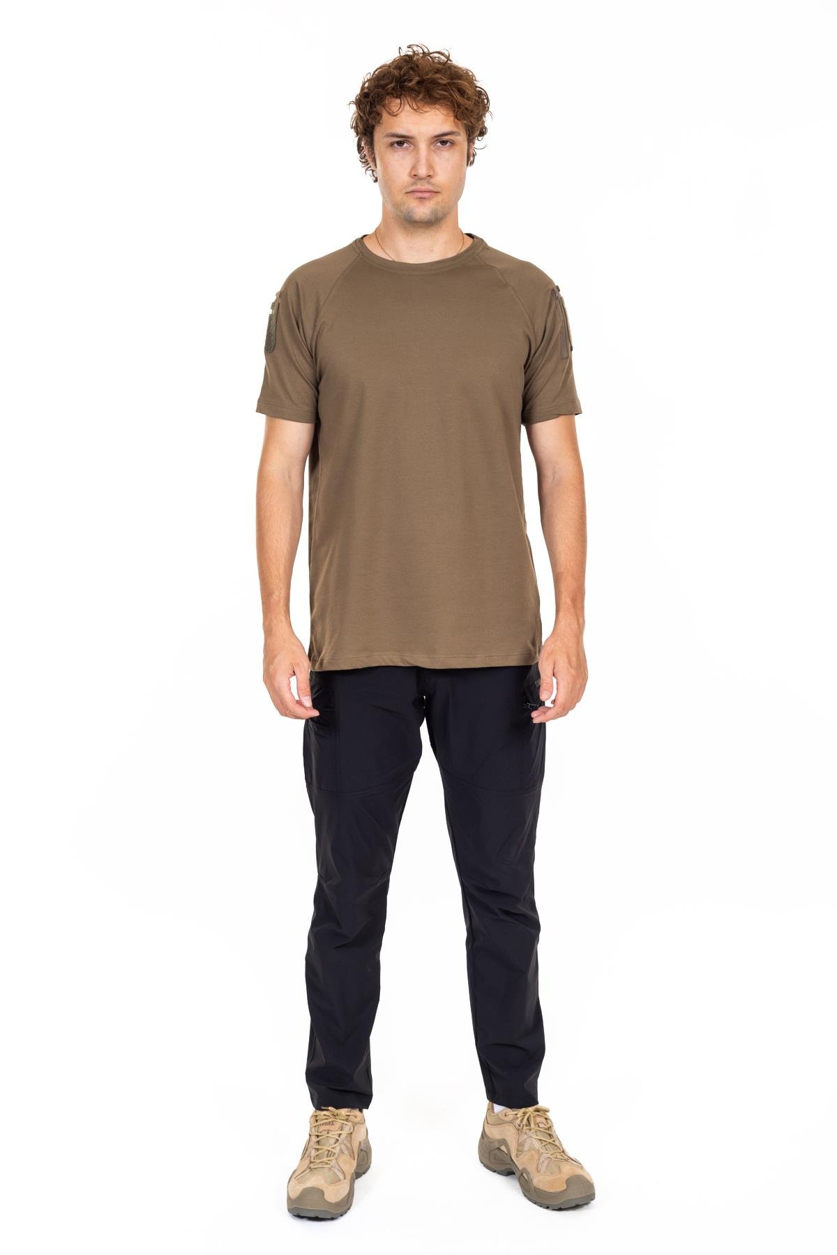 AKN BİSİKLET YAKA KISA KOLLU TAKTİK T-SHIRT-HAKİ