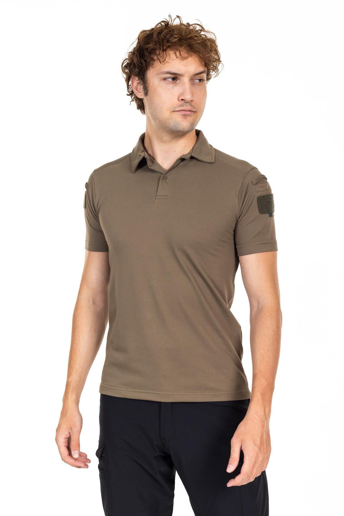 AKN POLO YAKA KISA KOLLU TAKTİK T-SHIRT-HAKİ