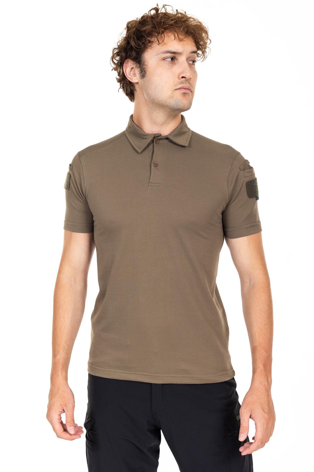 AKN POLO YAKA KISA KOLLU TAKTİK T-SHIRT-HAKİ
