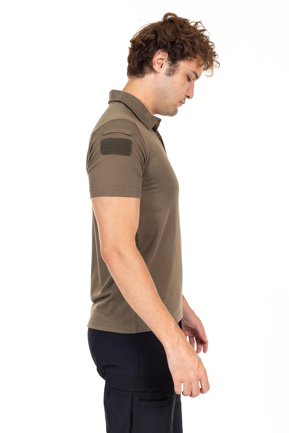 AKN POLO YAKA KISA KOLLU TAKTİK T-SHIRT-HAKİ