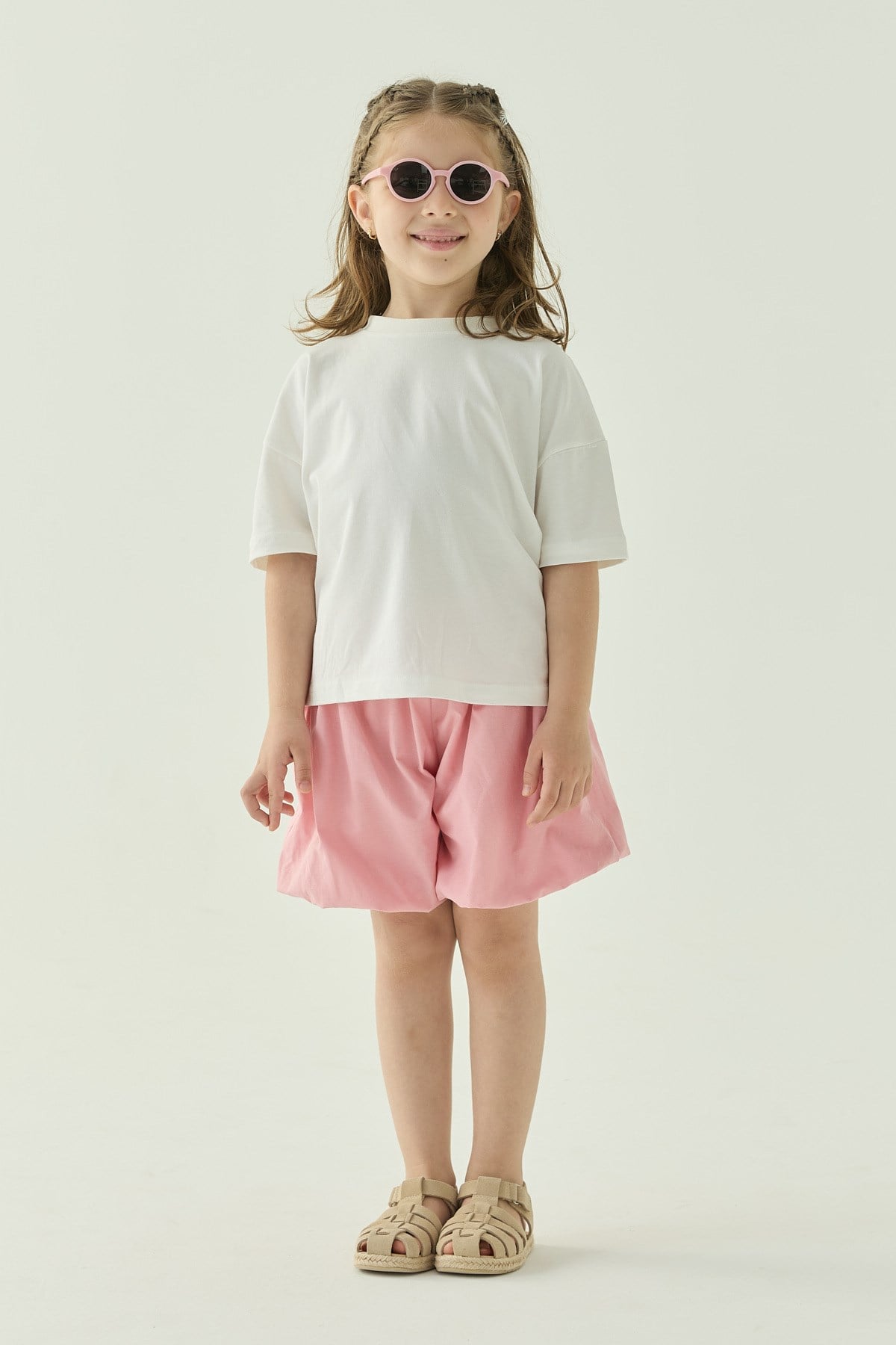 Podo Ekru Oversize Baskılı Tshirt - let's 