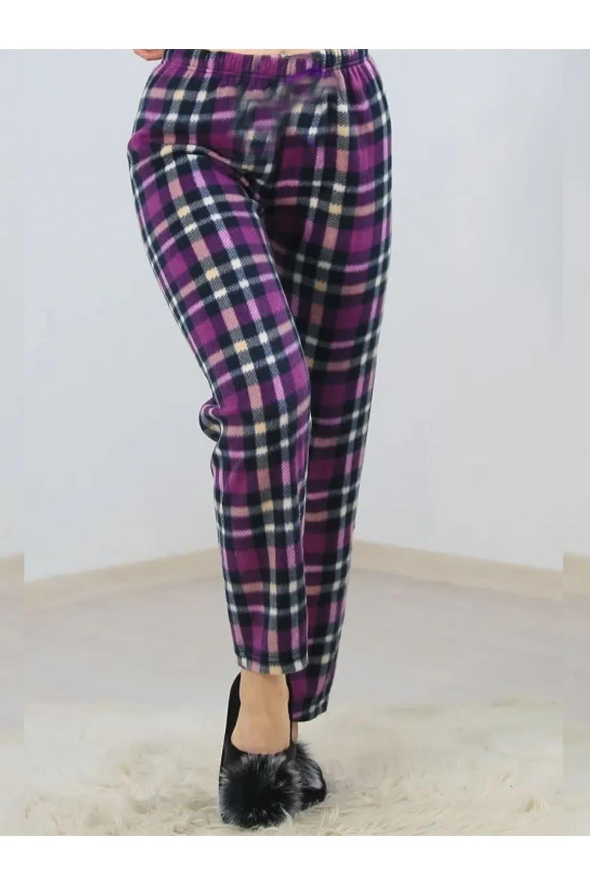Cepsiz Kışlık Polar Kadın Pijama Altı Tek Alt