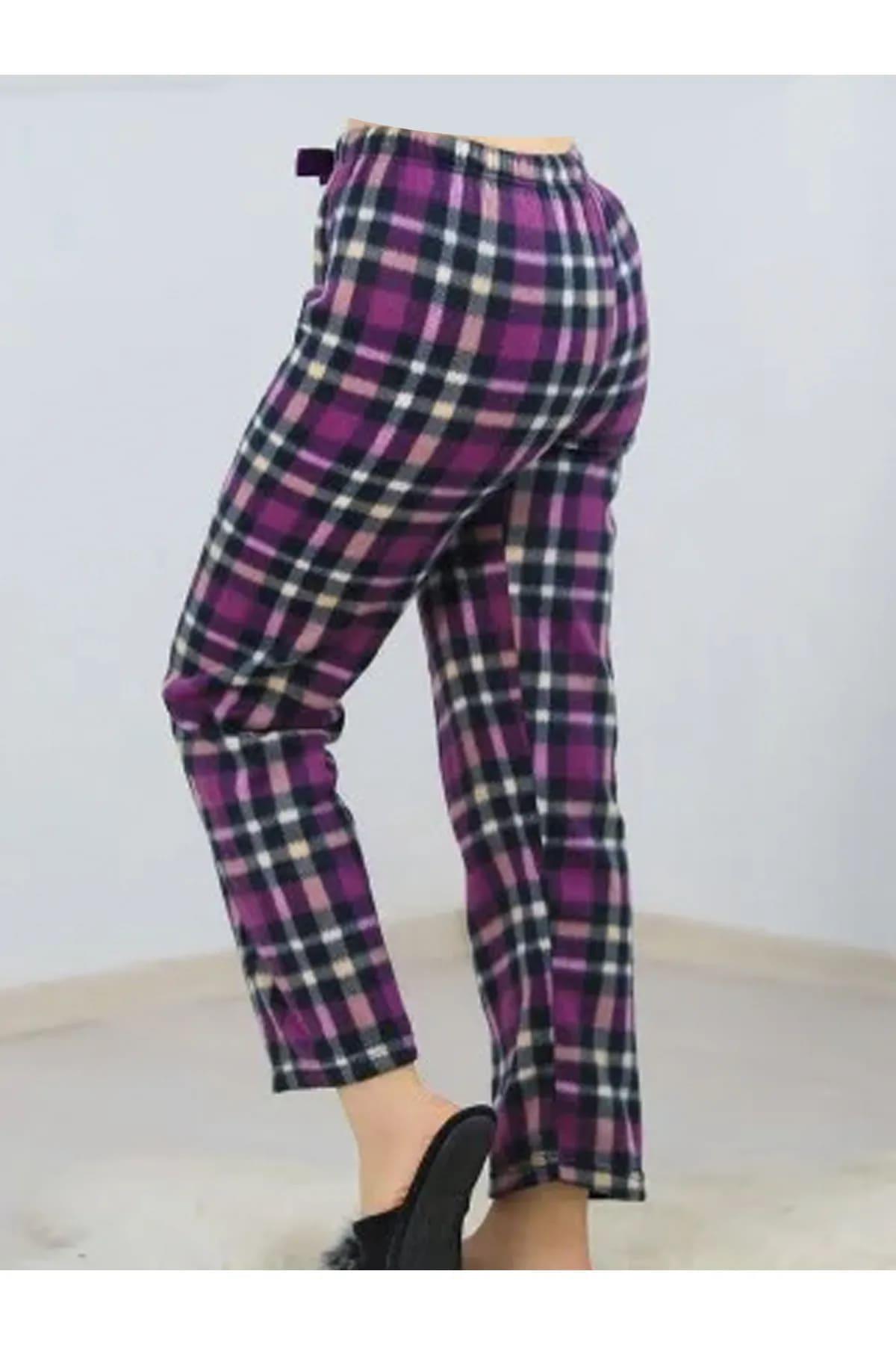 Cepsiz Kışlık Polar Kadın Pijama Altı Tek Alt