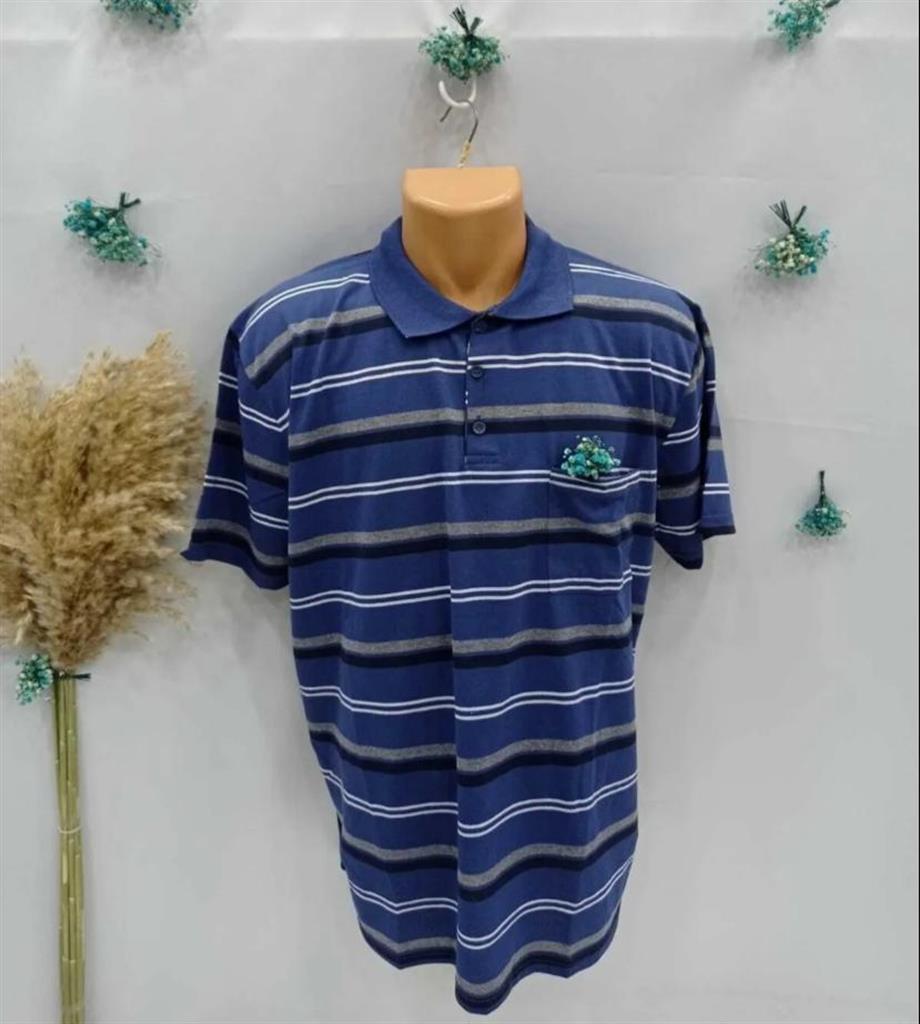 erkek Baba model polo Yakalı Penye çizgi Desenli Tshirt babalar günü