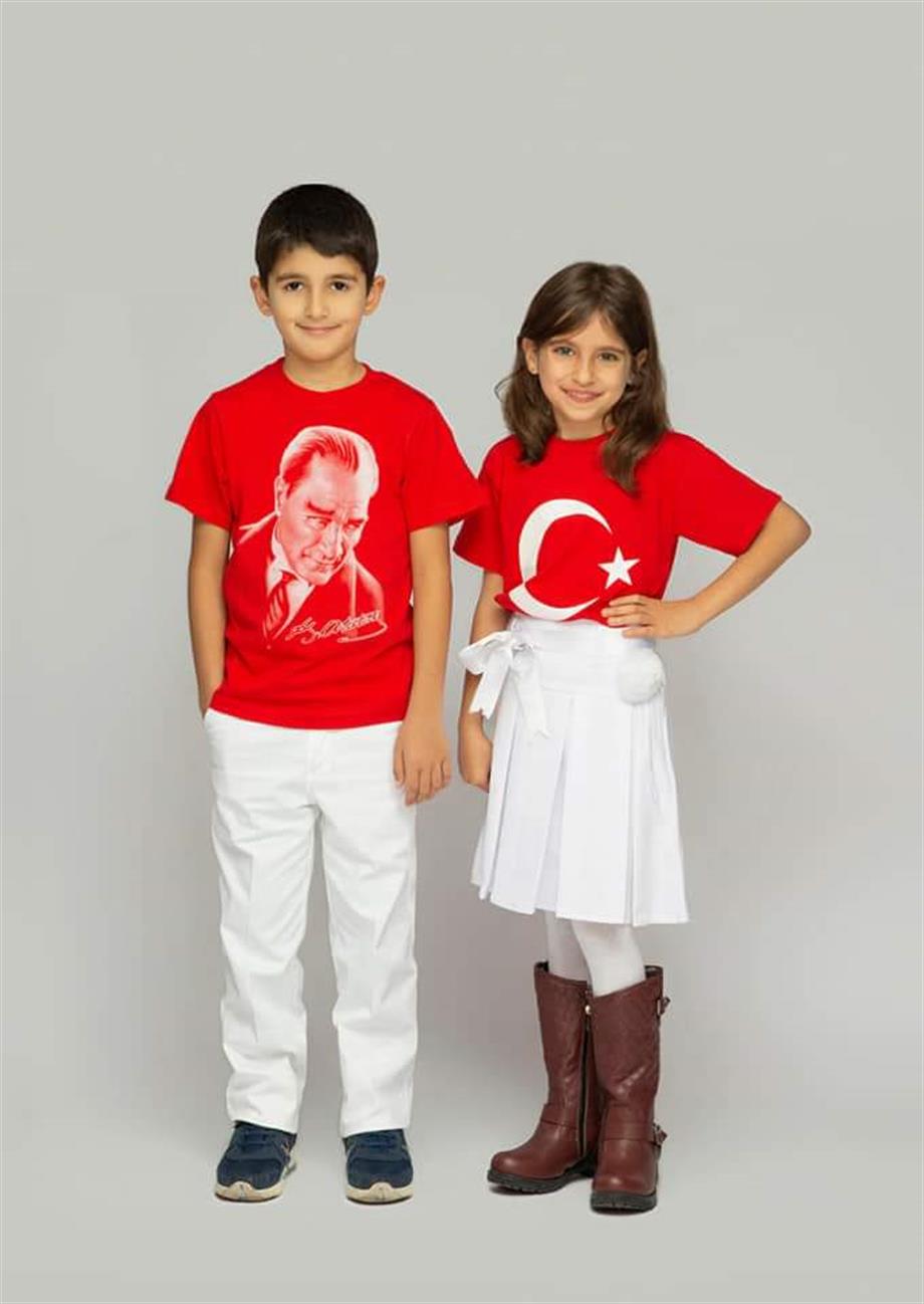 KIZ ERKEK ÇOCUK 23 NİSAN 29 EKİM 10 KASIM GÖSTERİ KOSTÜM T-SHIRT PANTOLON TÜTÜ ETEK