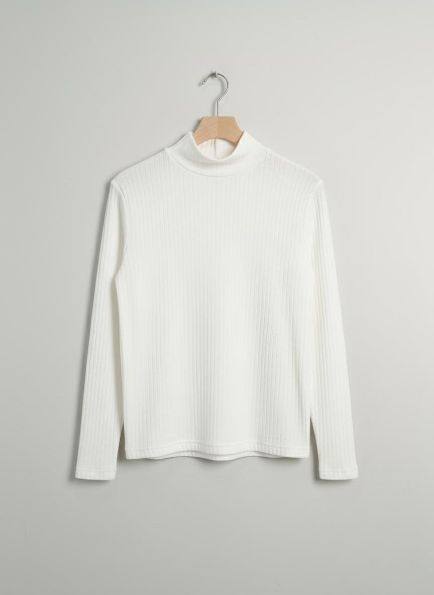 Kız ve Erkek Çocuk Kırmızı Fitilli Yarım Balıkçı Yaka Uzun Kollu Body İçlik