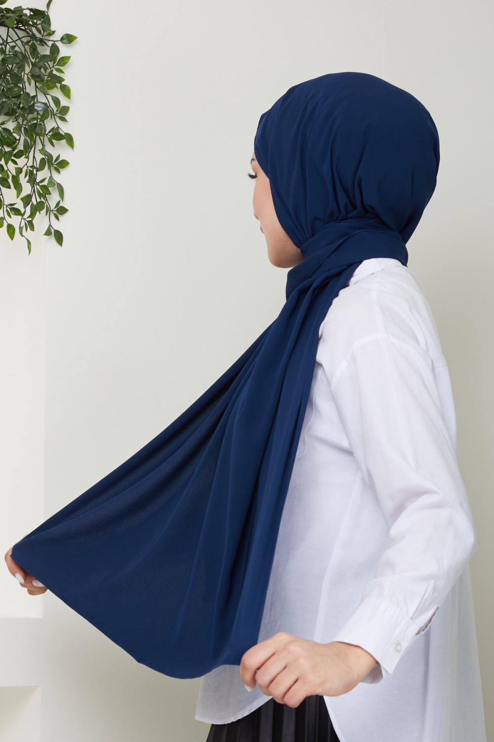Medine İpeği Lacivert Şal 
