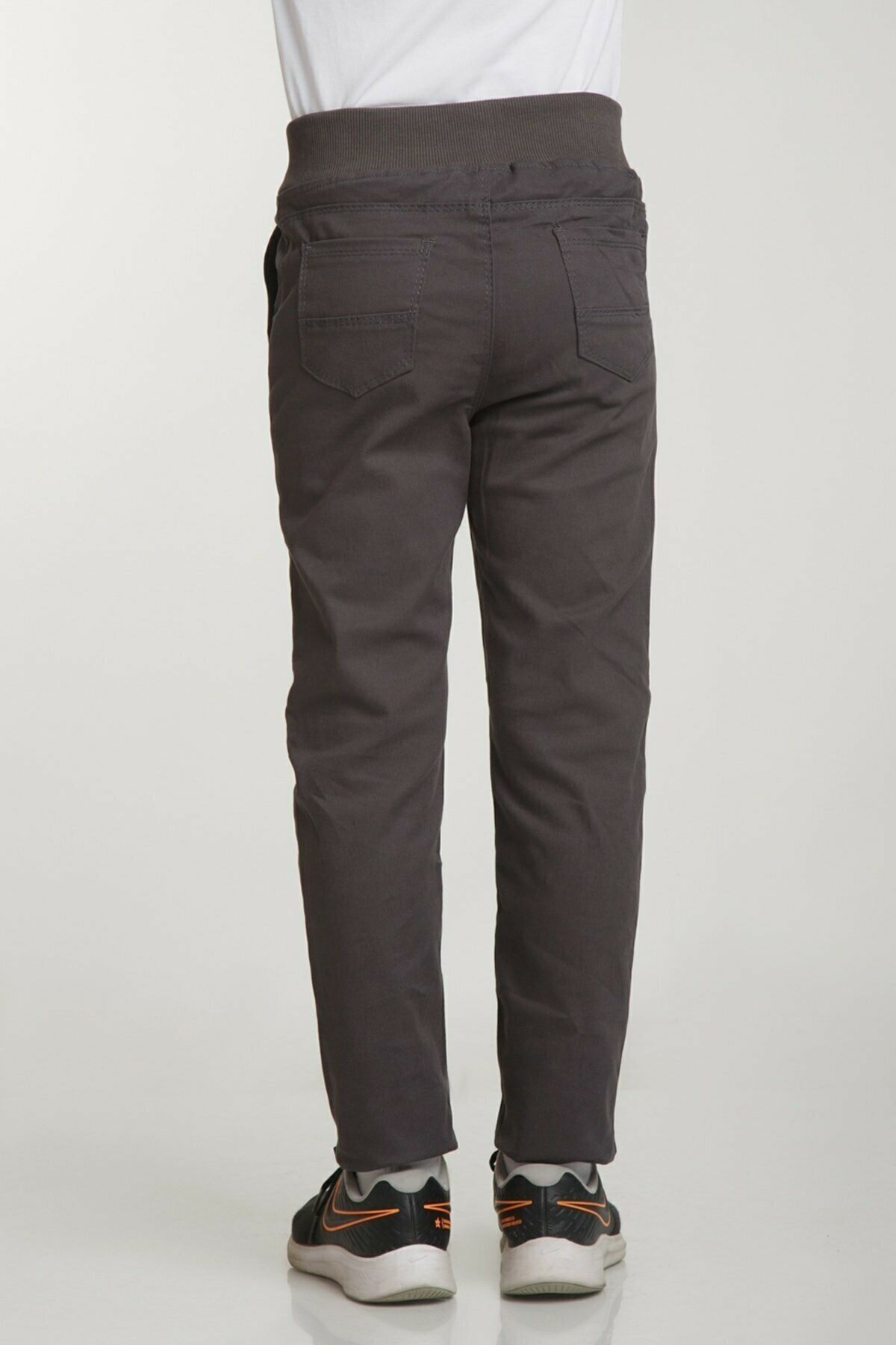 UNISEX ÇOCUK RIBANA BEL FÜME CANVAS OKUL PANTOLONU