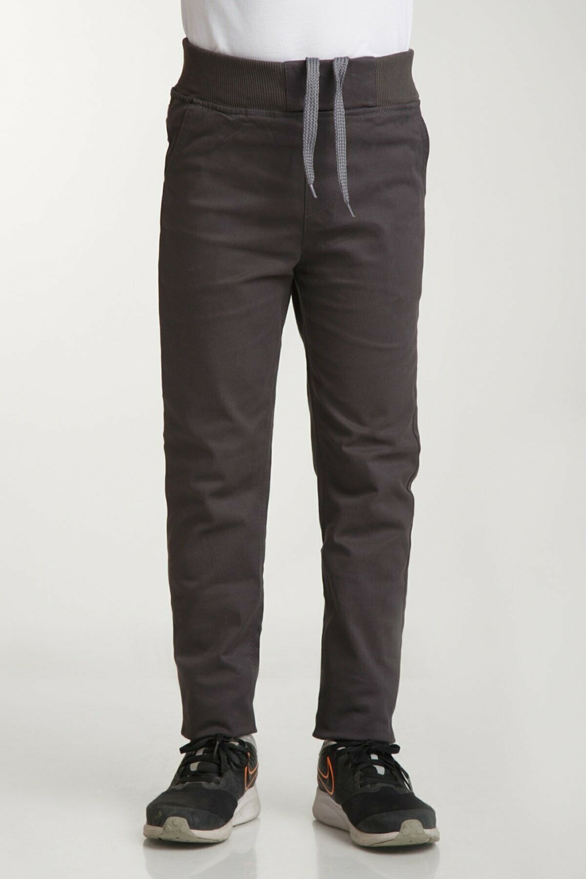 UNISEX ÇOCUK RIBANA BEL FÜME CANVAS OKUL PANTOLONU