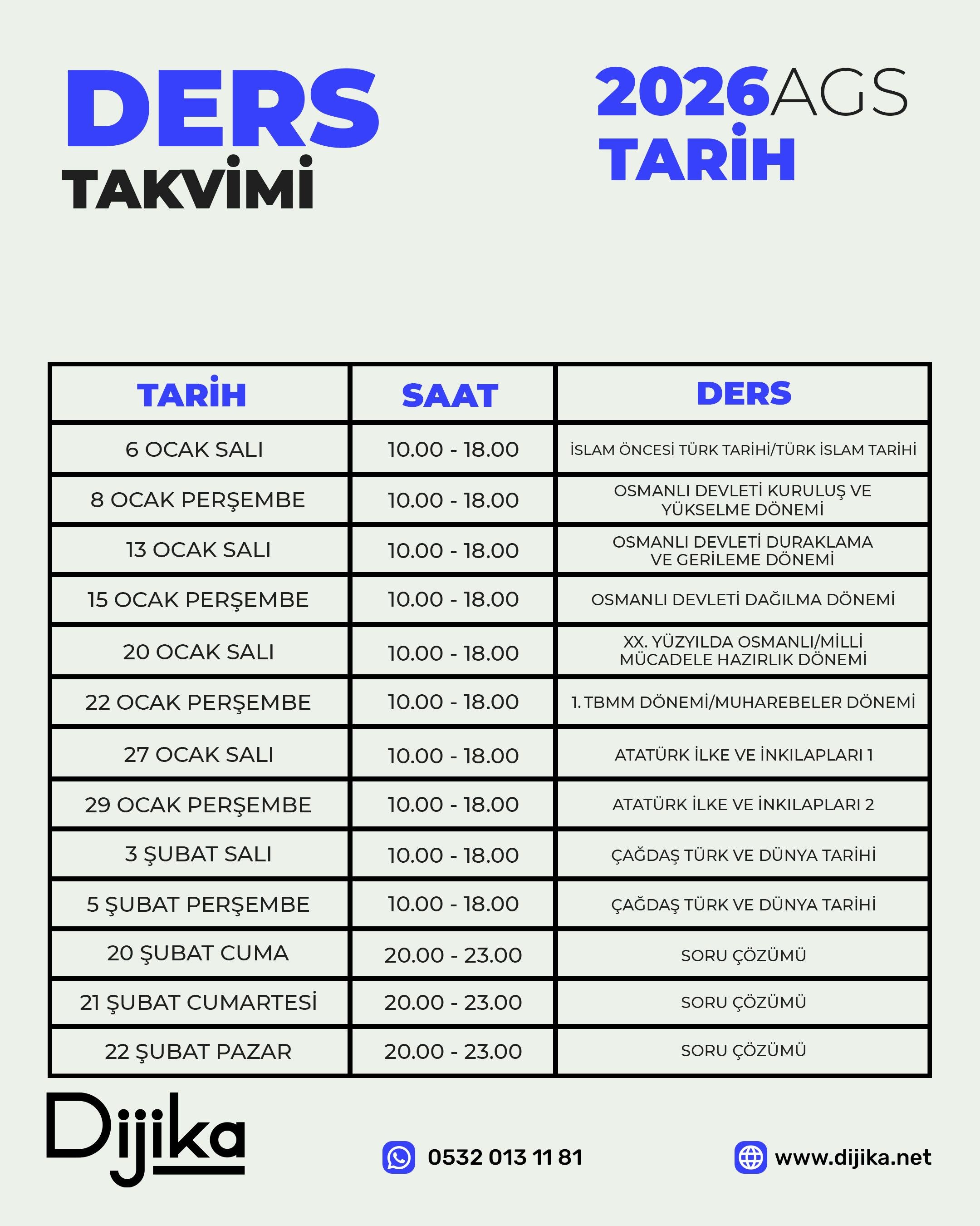 2026 AGS TARİH