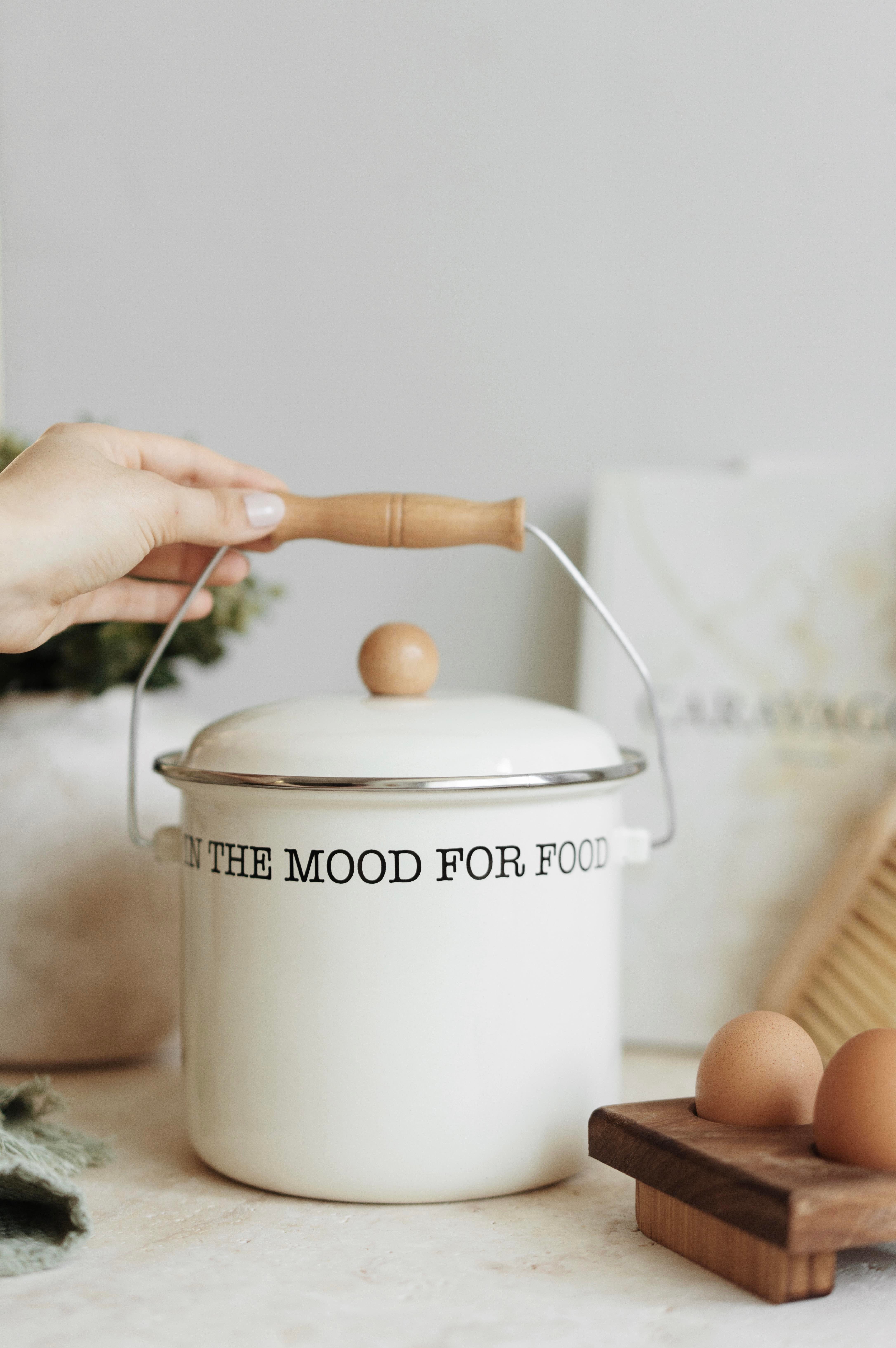  Ahşap Detaylı Emaye Yoğurt/Bakliyat Bakracı