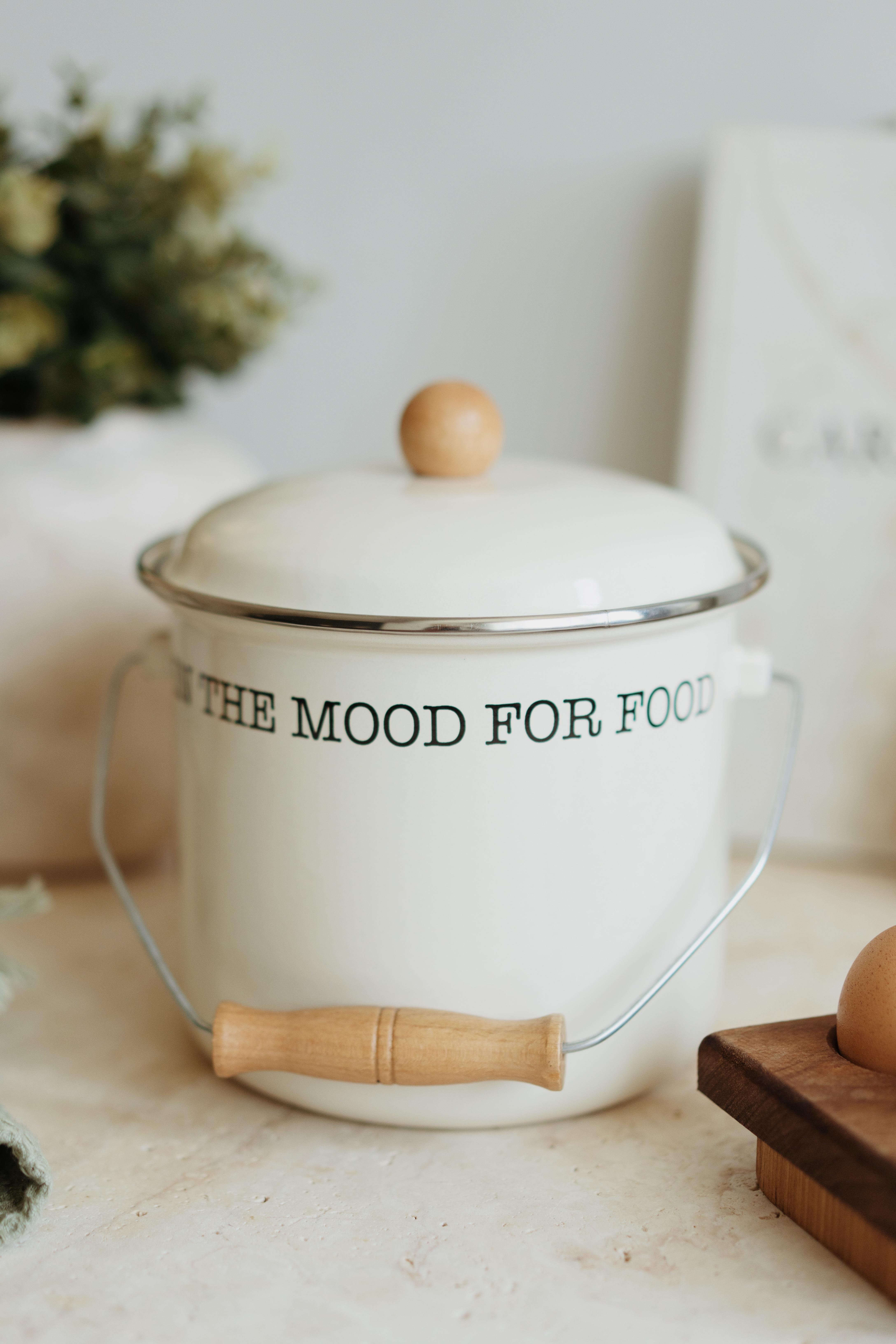  Ahşap Detaylı Emaye Yoğurt/Bakliyat Bakracı