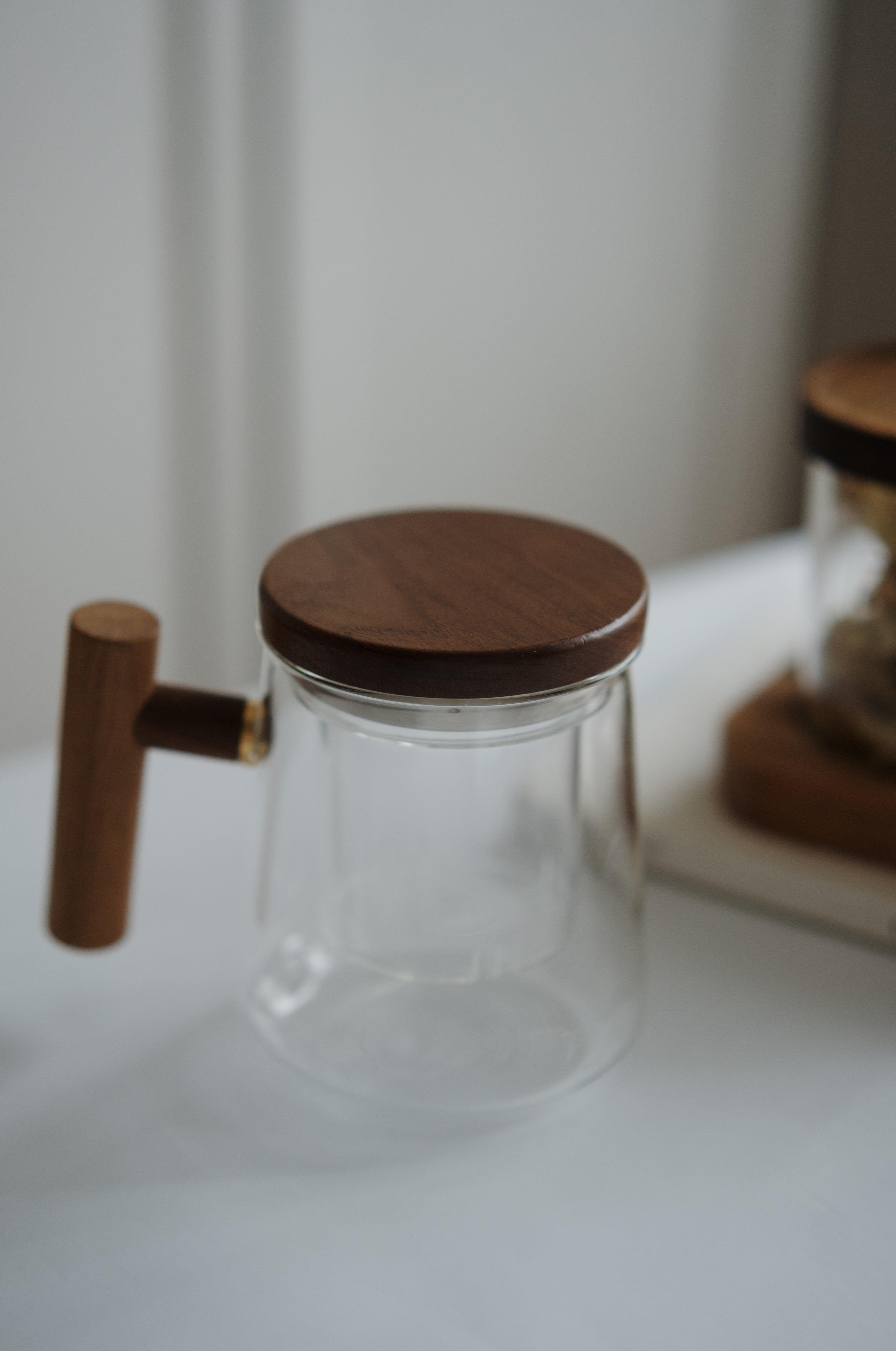 01 Akasya Düz Kulplu Cam Demlik (Borosilikat Cam)