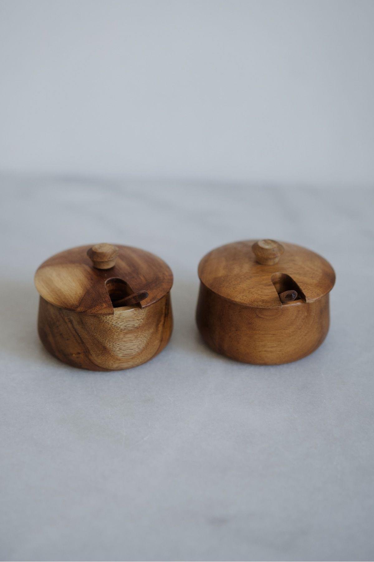 2'li Akasya Kaşıklı Baharatlık