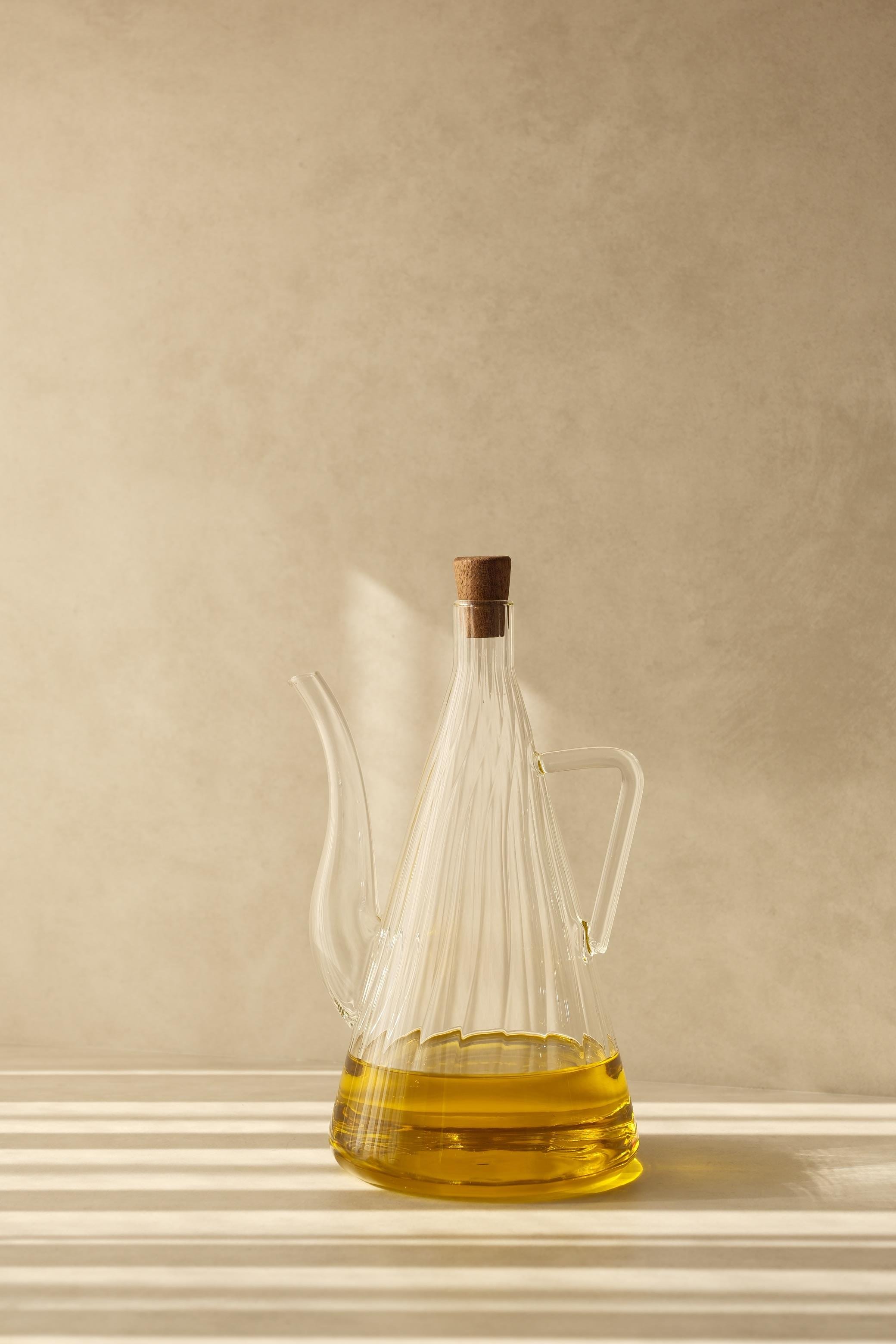 2'li Akasya Tıpalı Çizgili Model İbrik Yağdanlık (750ML)