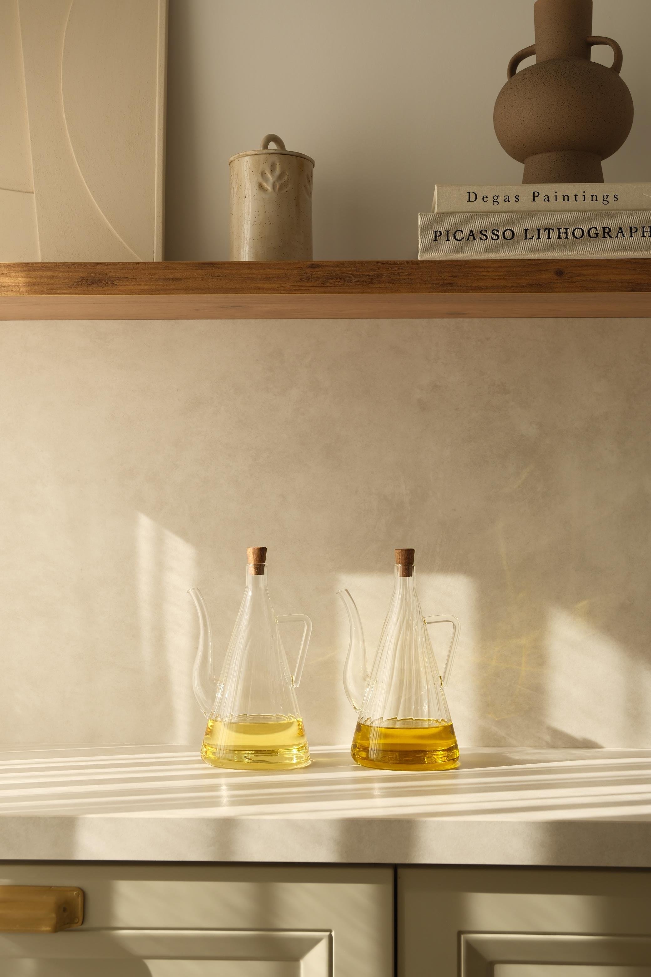 2'li Akasya Tıpalı Çizgili Model İbrik Yağdanlık (750ML)