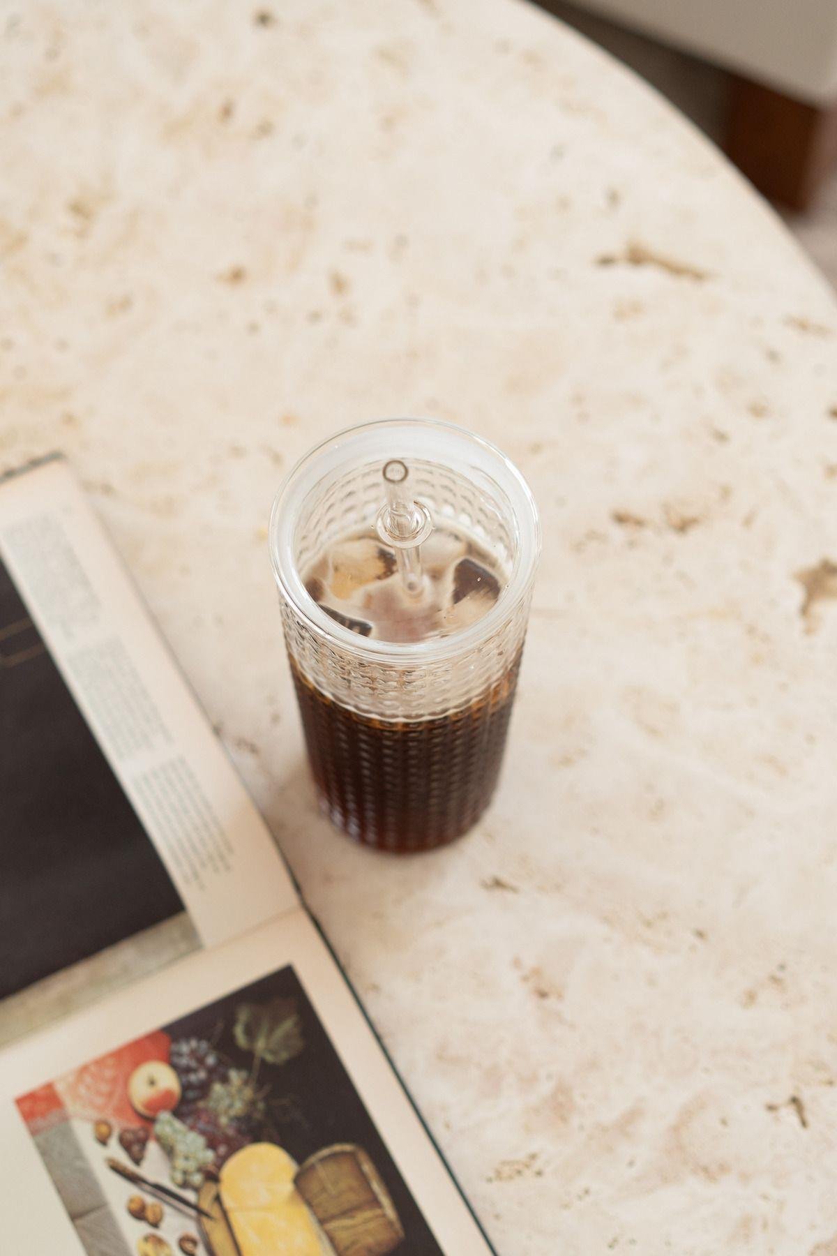 2'li Cam Pipetli Vakum Kapaklı Bardak