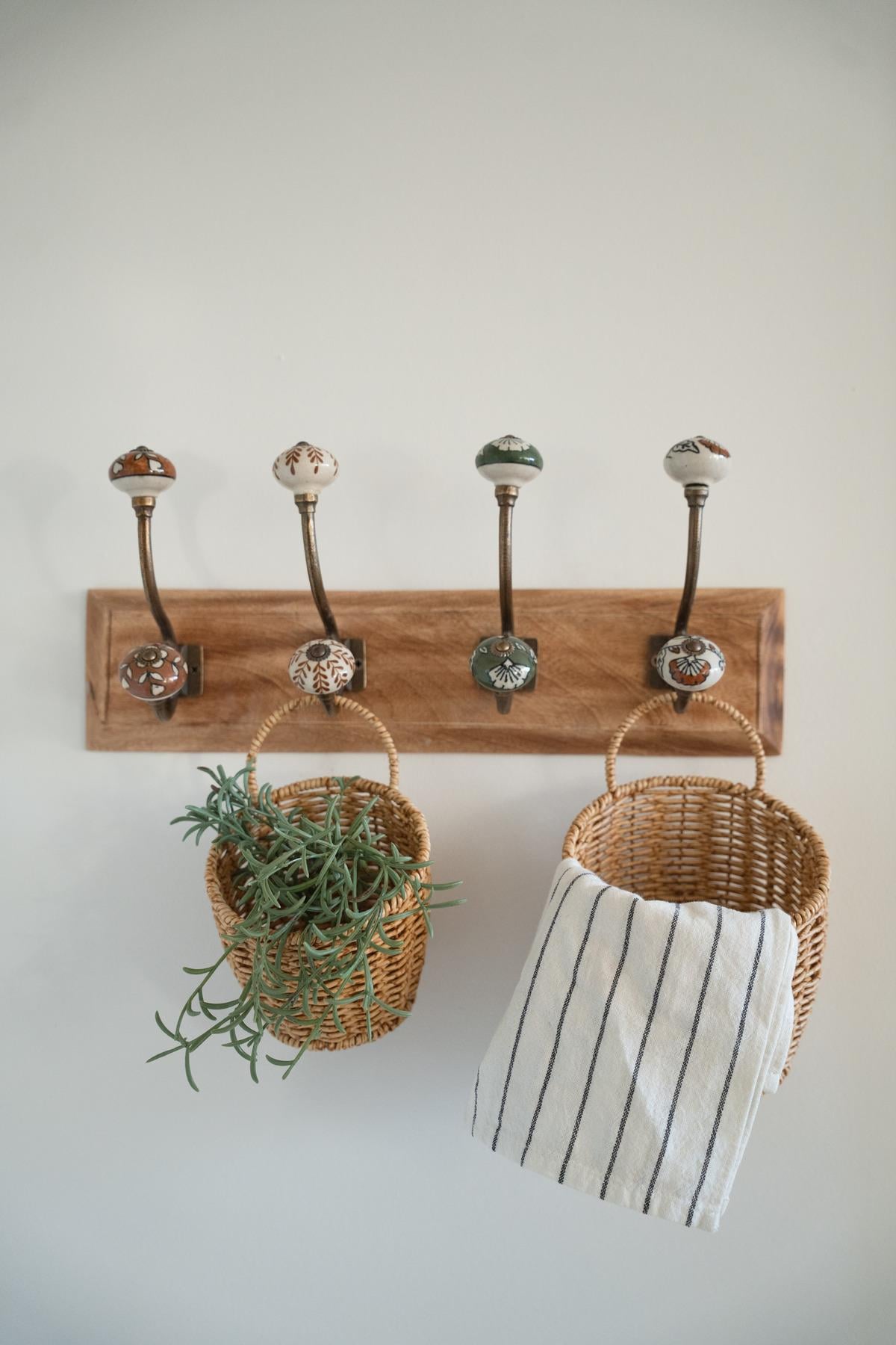 2'li Rattan Kulplu Sepet