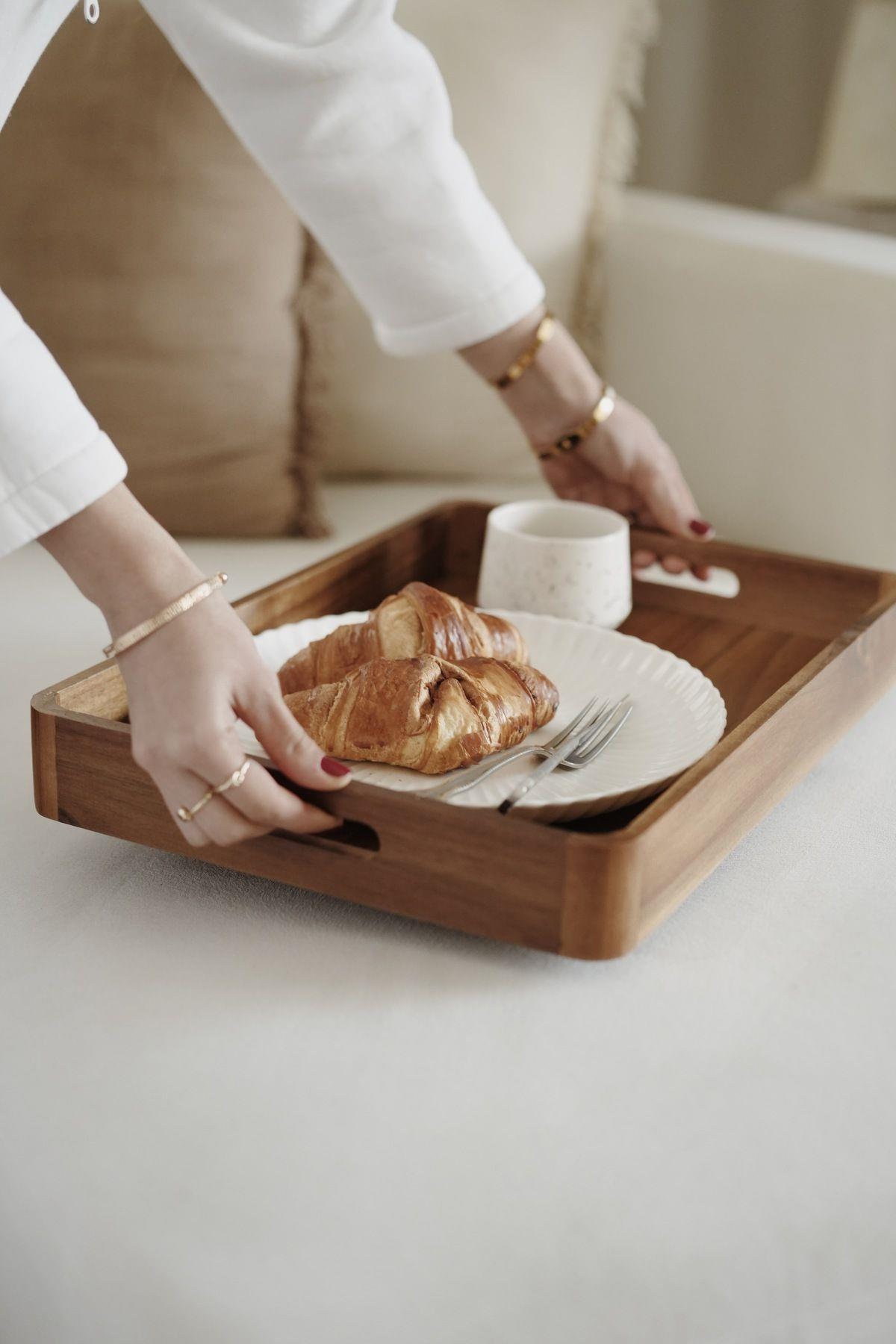 3'lü Akasya Dikdörtgen Tepsi Seti