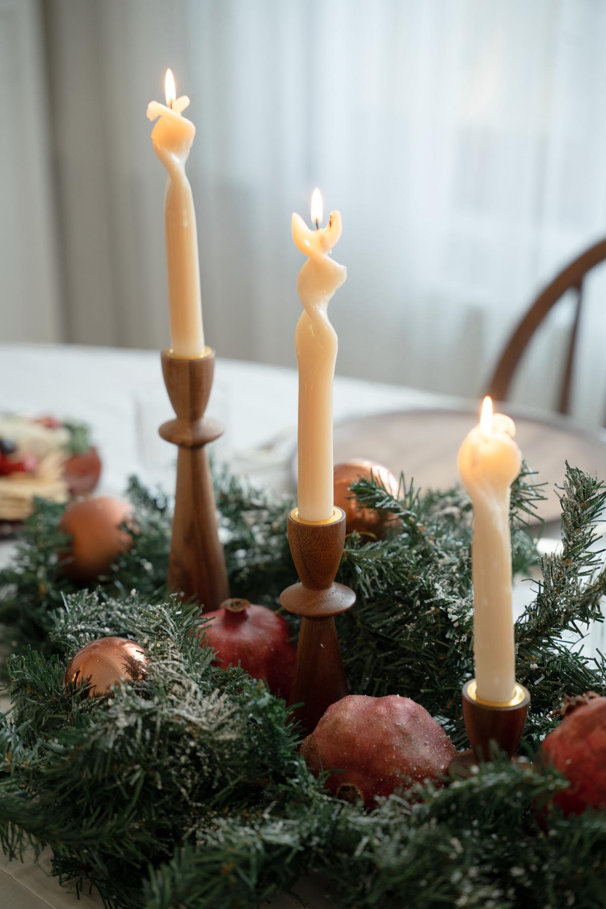 3'lü Akasya Şamdan Seti