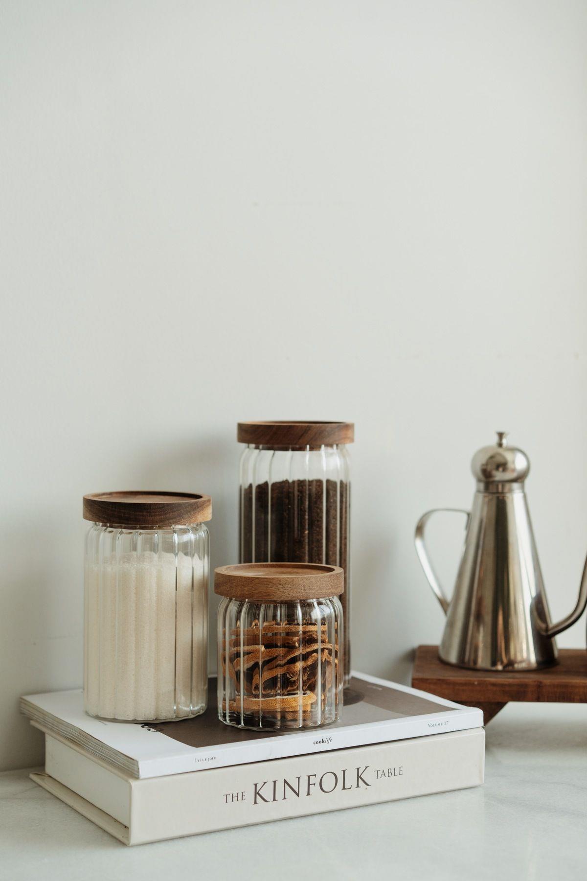 3'lü Akasya Vakum Kapaklı Kavanoz Seti