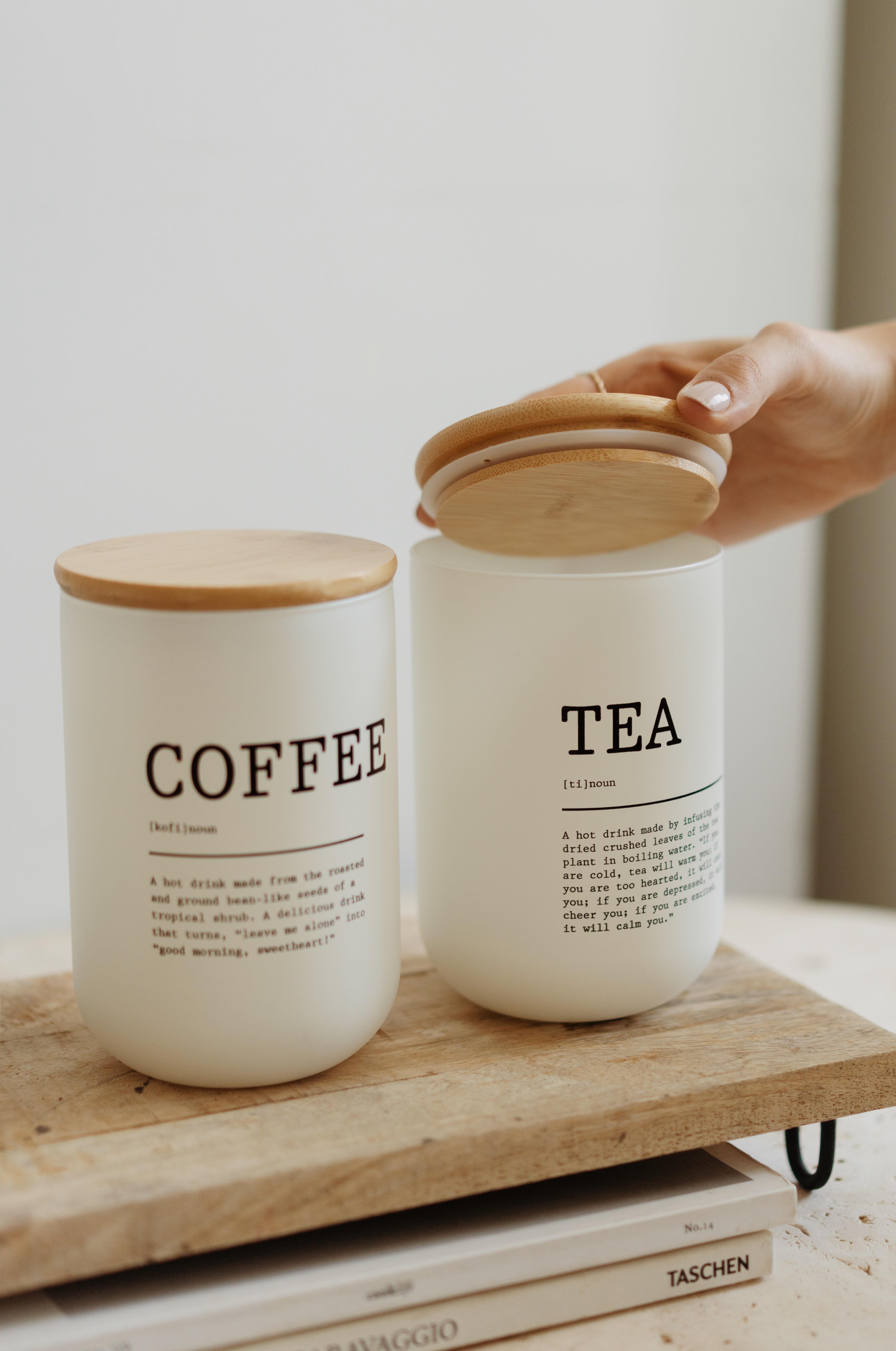 3'lü Bambu Kapaklı Tea-Sugar-Coffee Kavanoz Seti(çay-şeker-kahve)