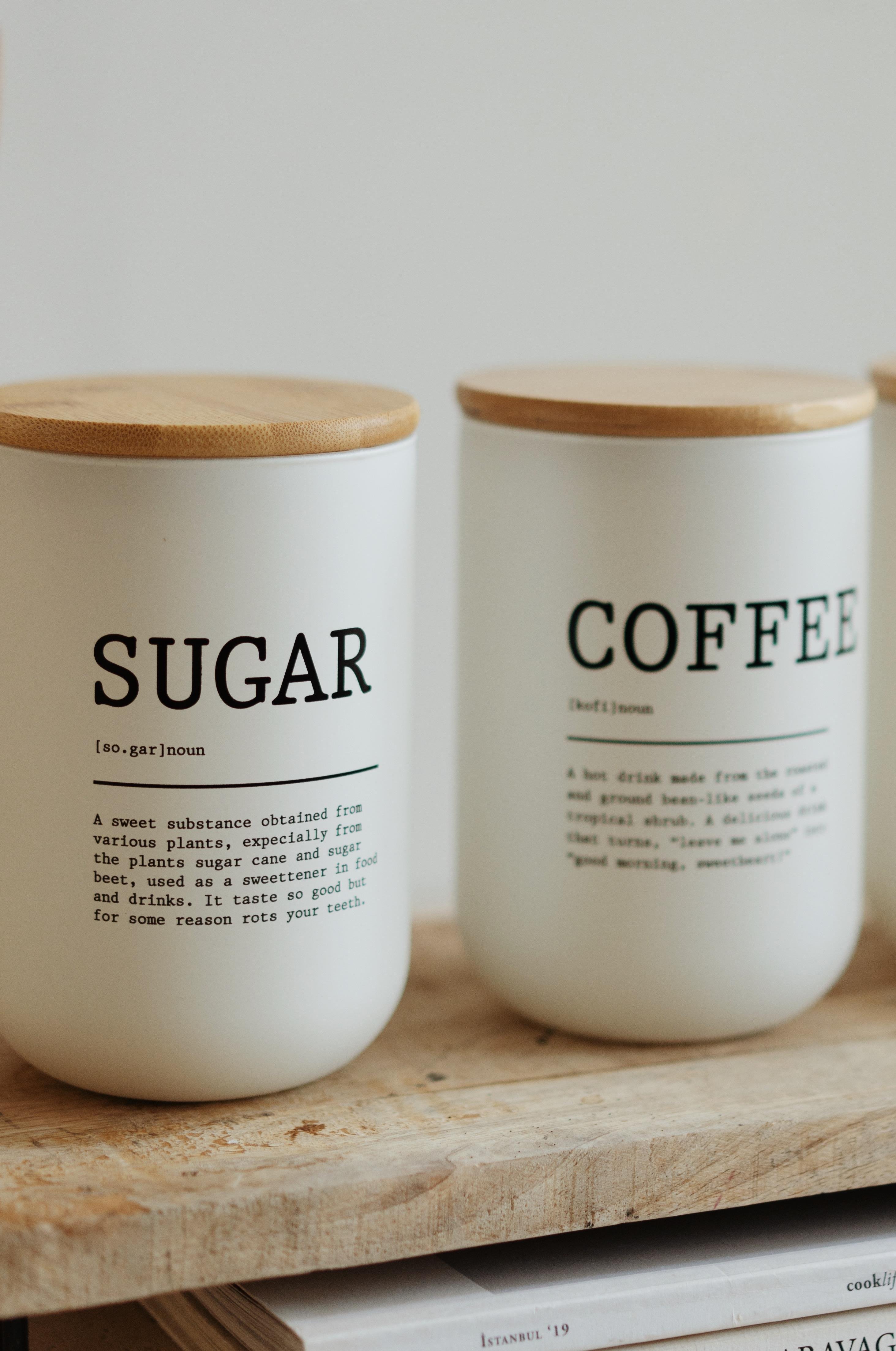 3'lü Bambu Kapaklı Tea-Sugar-Coffee Kavanoz Seti(çay-şeker-kahve)