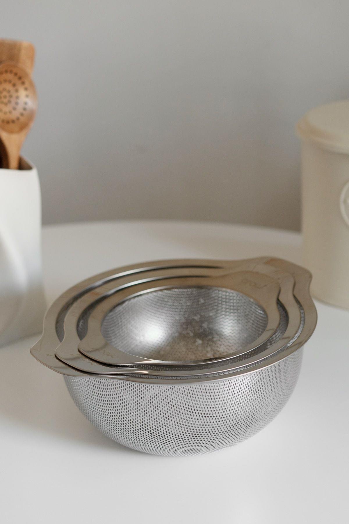 3^lü Paslanmaz Çelik Süzgeç Seti