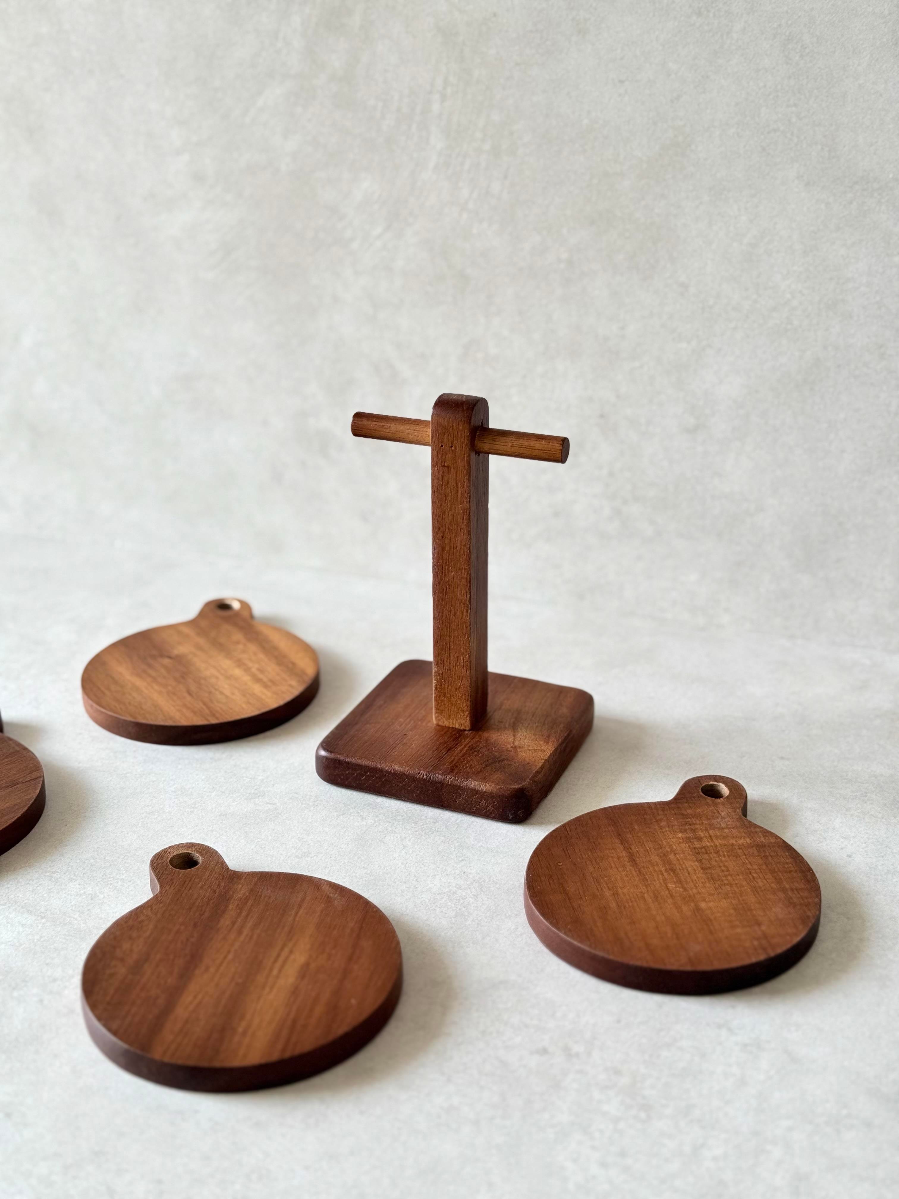 4'lü Akasya Standlı Bardak Altlığı & Nihale