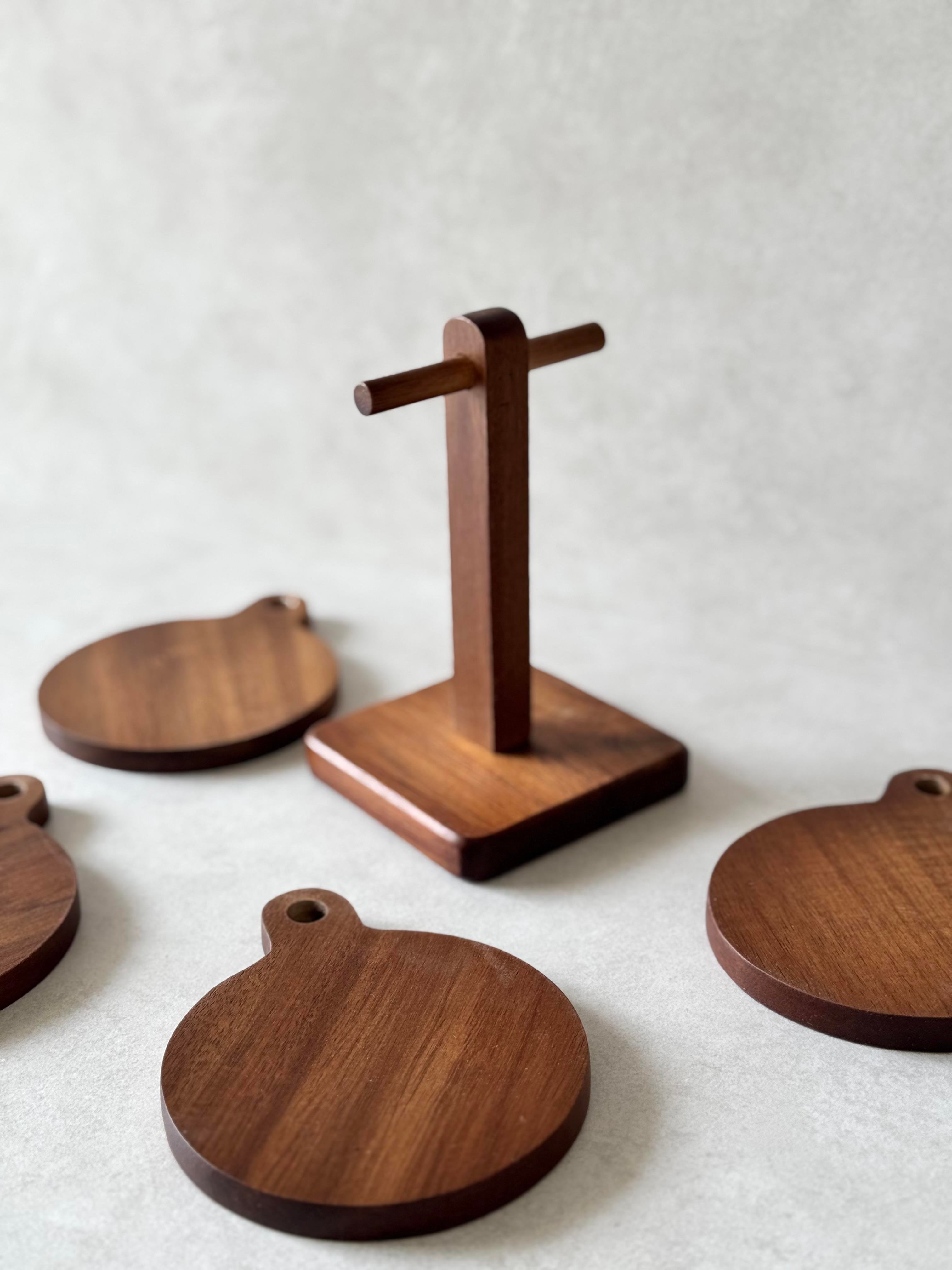 4'lü Akasya Standlı Bardak Altlığı & Nihale