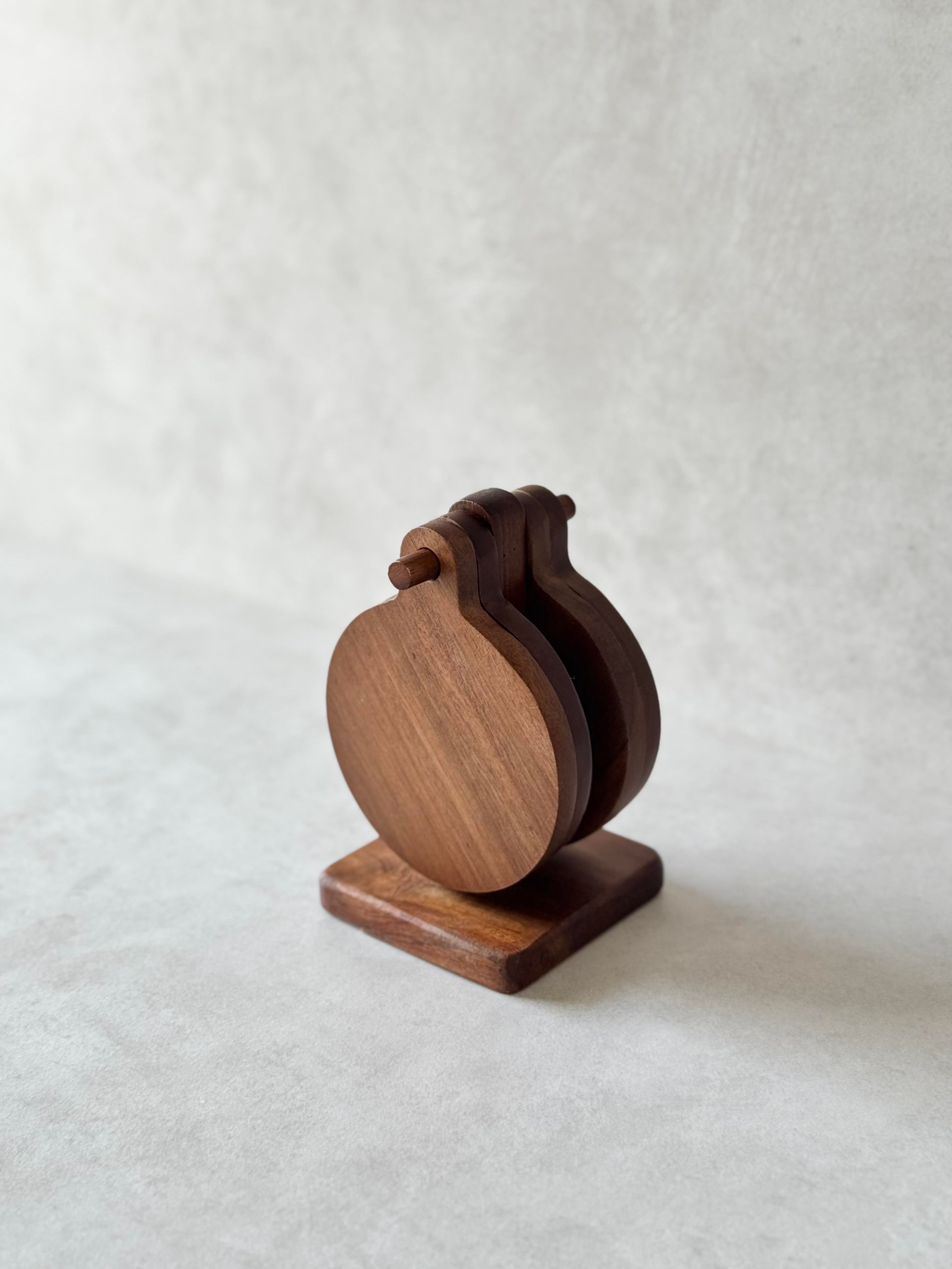 4'lü Akasya Standlı Bardak Altlığı & Nihale