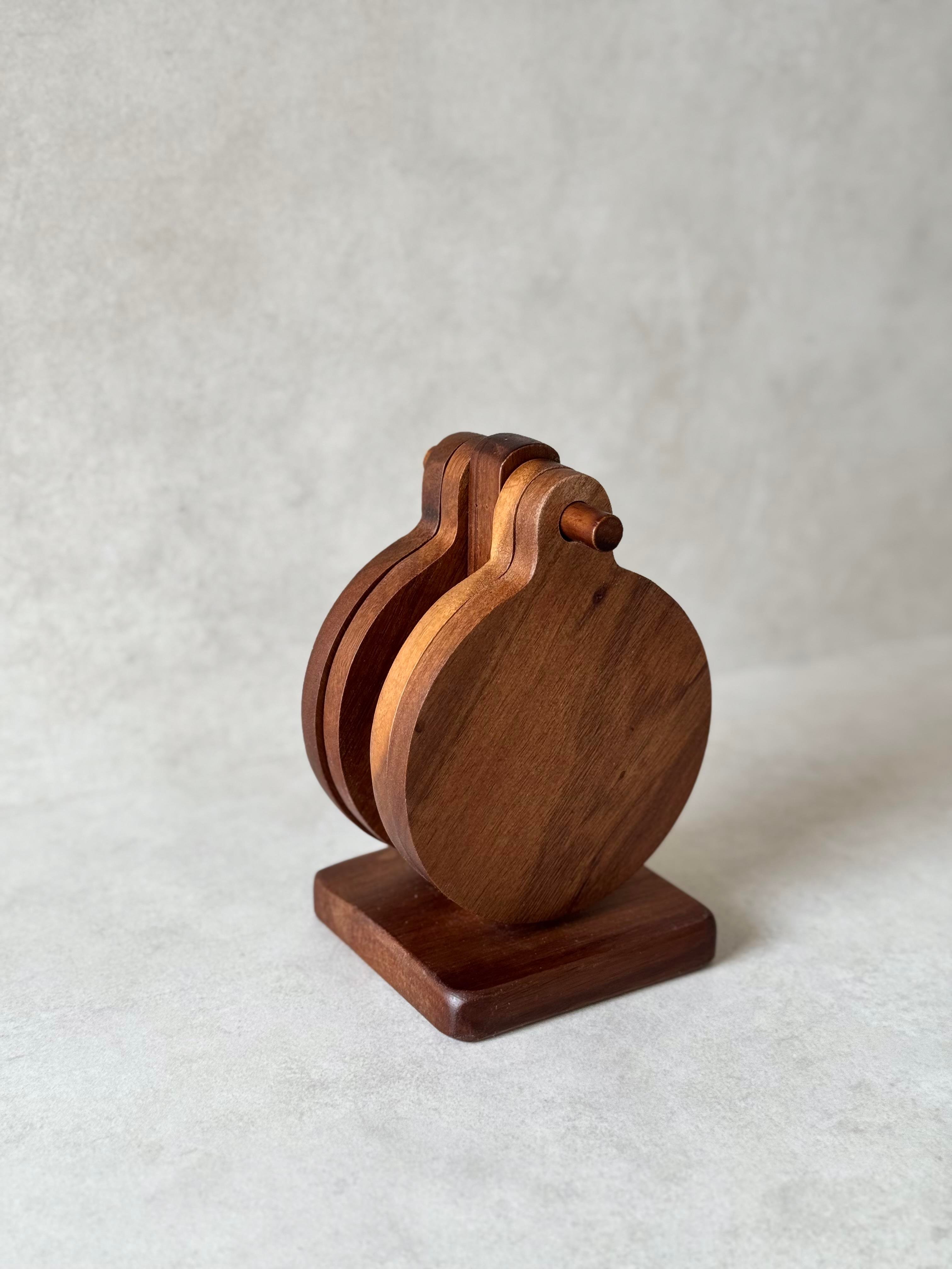 4'lü Akasya Standlı Bardak Altlığı & Nihale