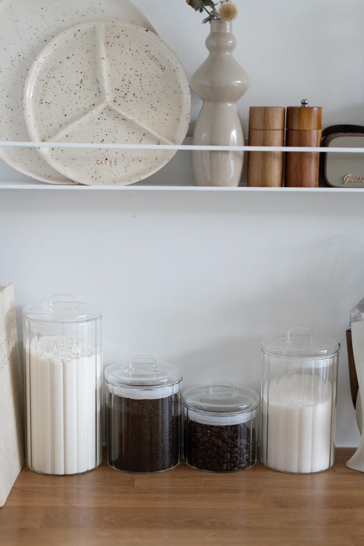 4'lü Borosilikat Cam - Vakum Kapaklı Kavanoz Seti