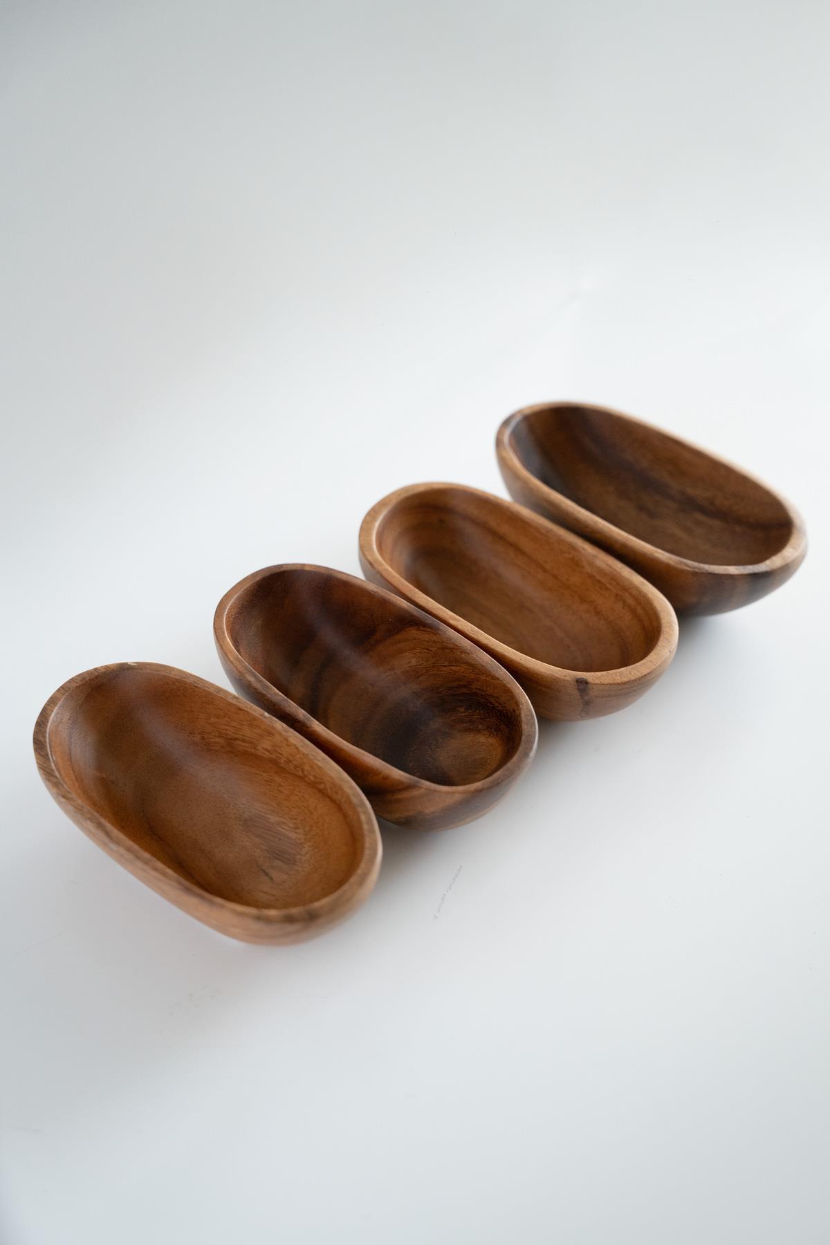 4'lü Mini Akasya Oval Kase