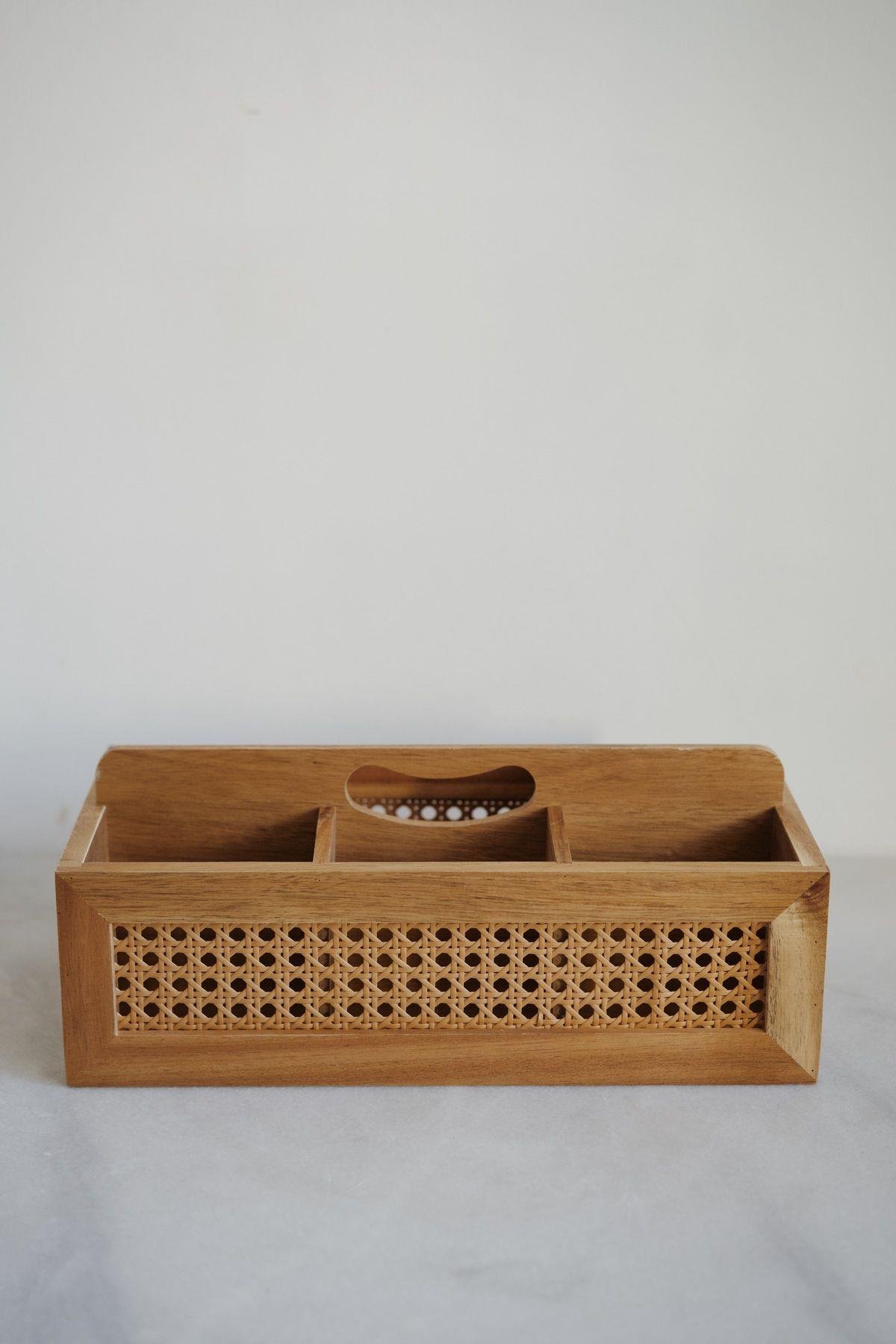 6 Bölmeli Akasya Hazeran Detaylı Organizer (18 x 36 cm)