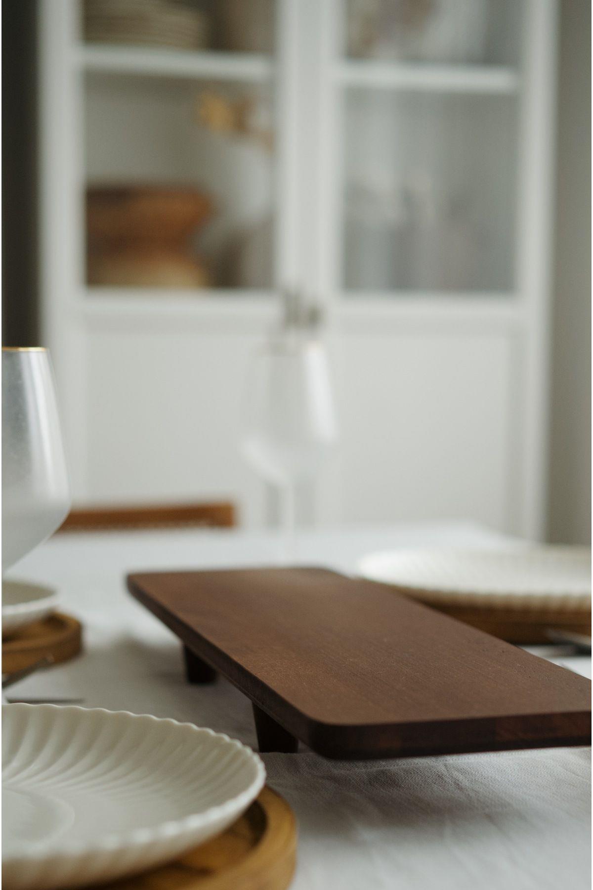 Ahşap Ayaklı Sofra Sunumluğu (16 x 56 cm )