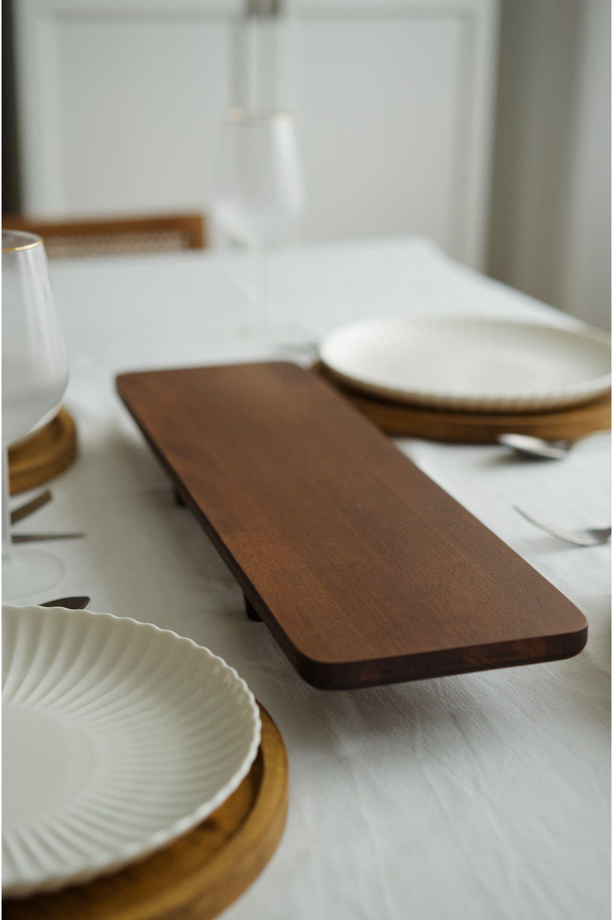 Ahşap Ayaklı Sofra Sunumluğu (16 x 56 cm )